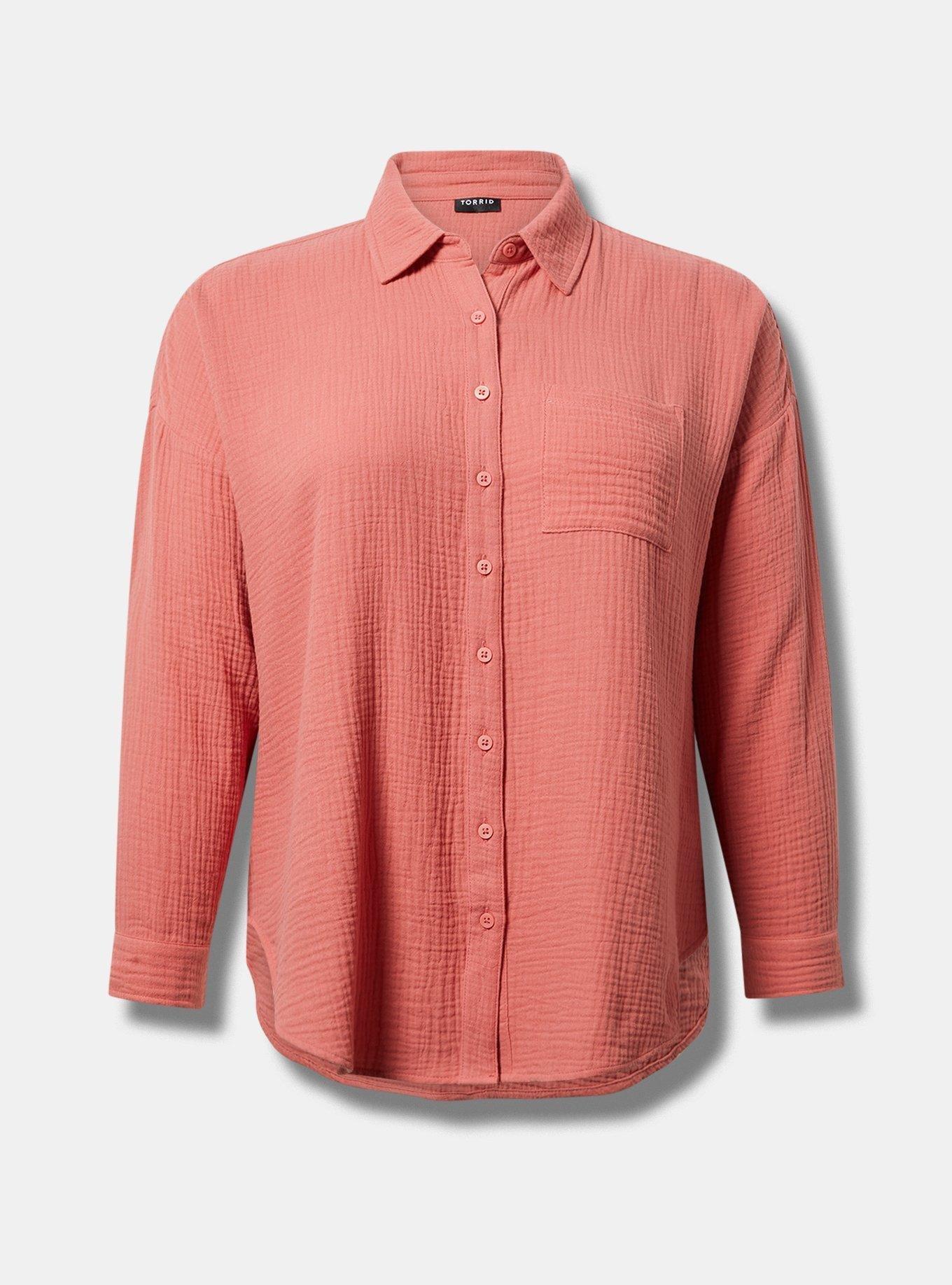 Drop Shoulder Button Down Shirt