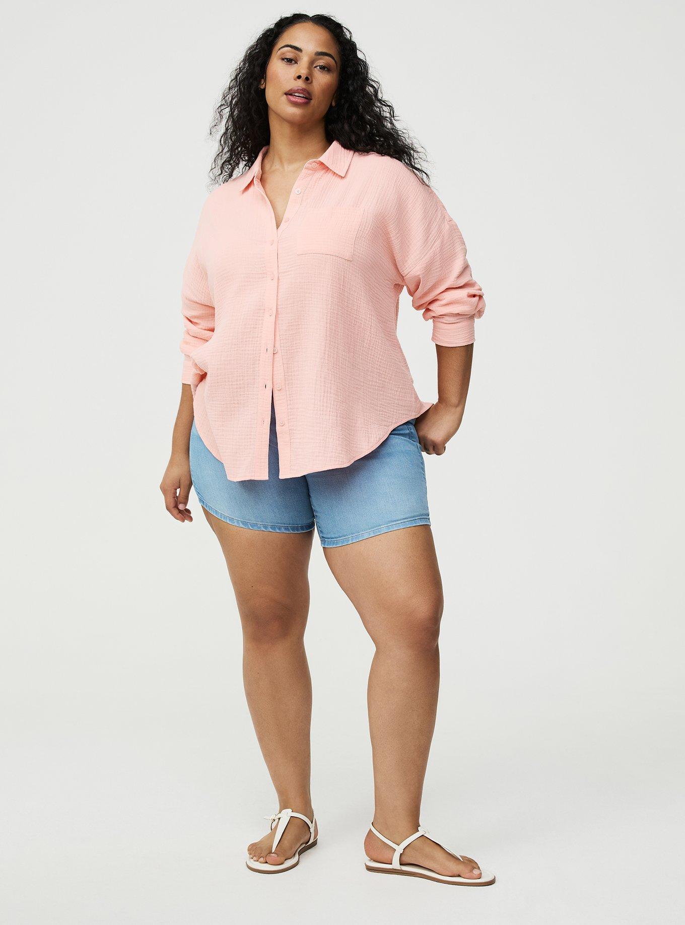 Cotton Gauze Drop Shoulder Shirt, BLOSSOM, alternate