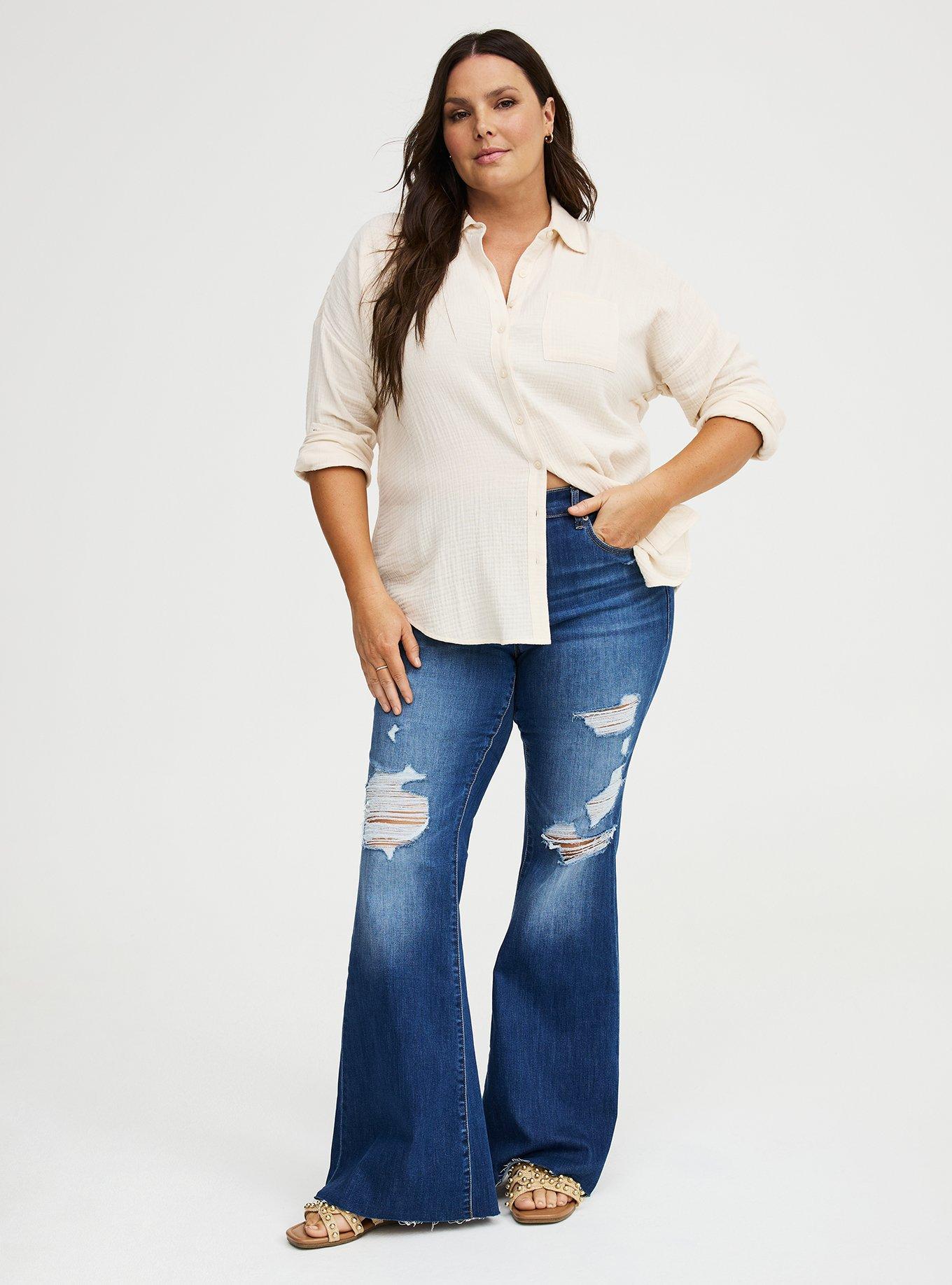 Cotton Gauze Drop Shoulder Shirt, WHITE SWAN, alternate