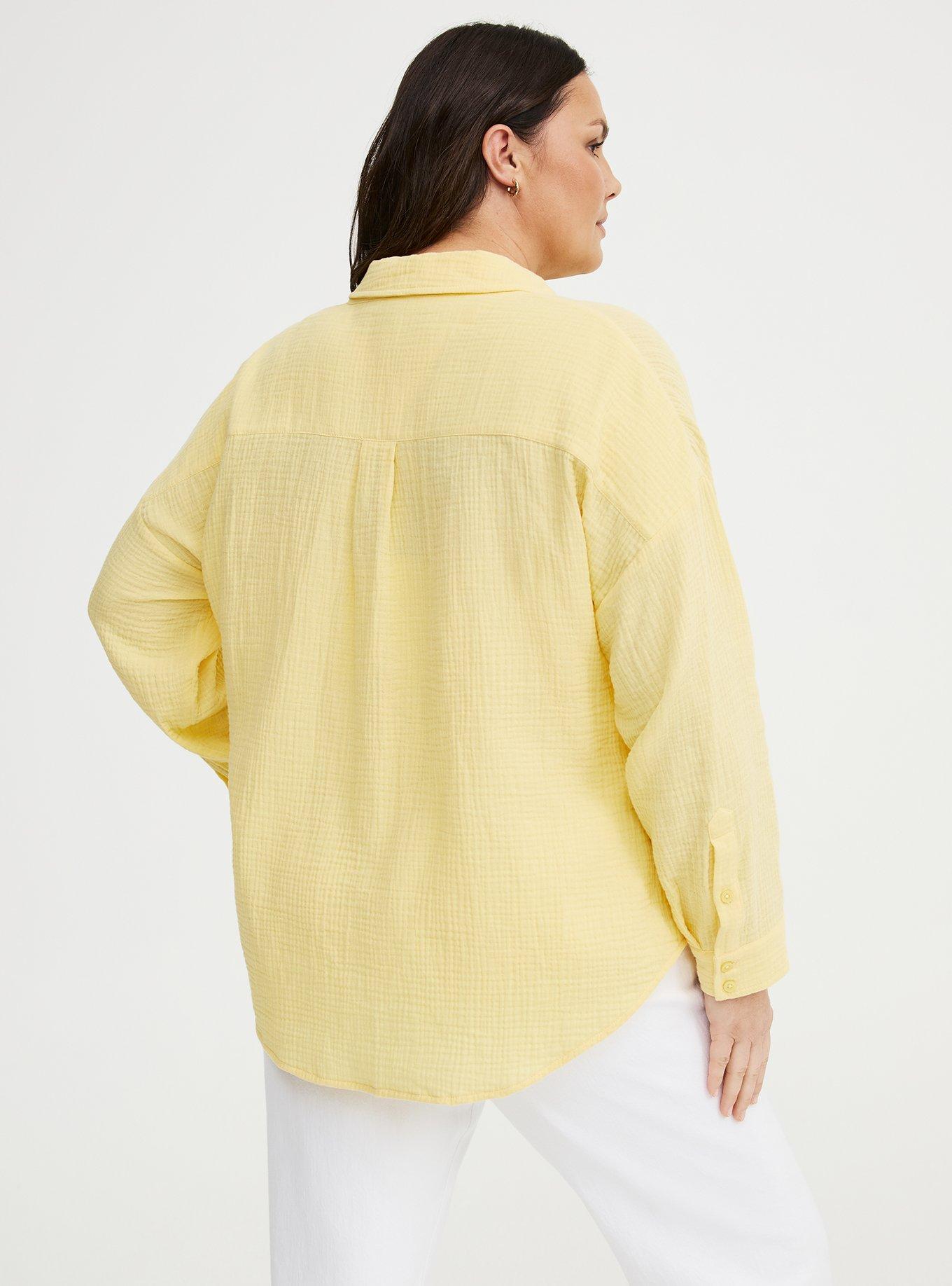 Cotton Gauze Drop Shoulder Shirt, GOLDEN HAZE, alternate