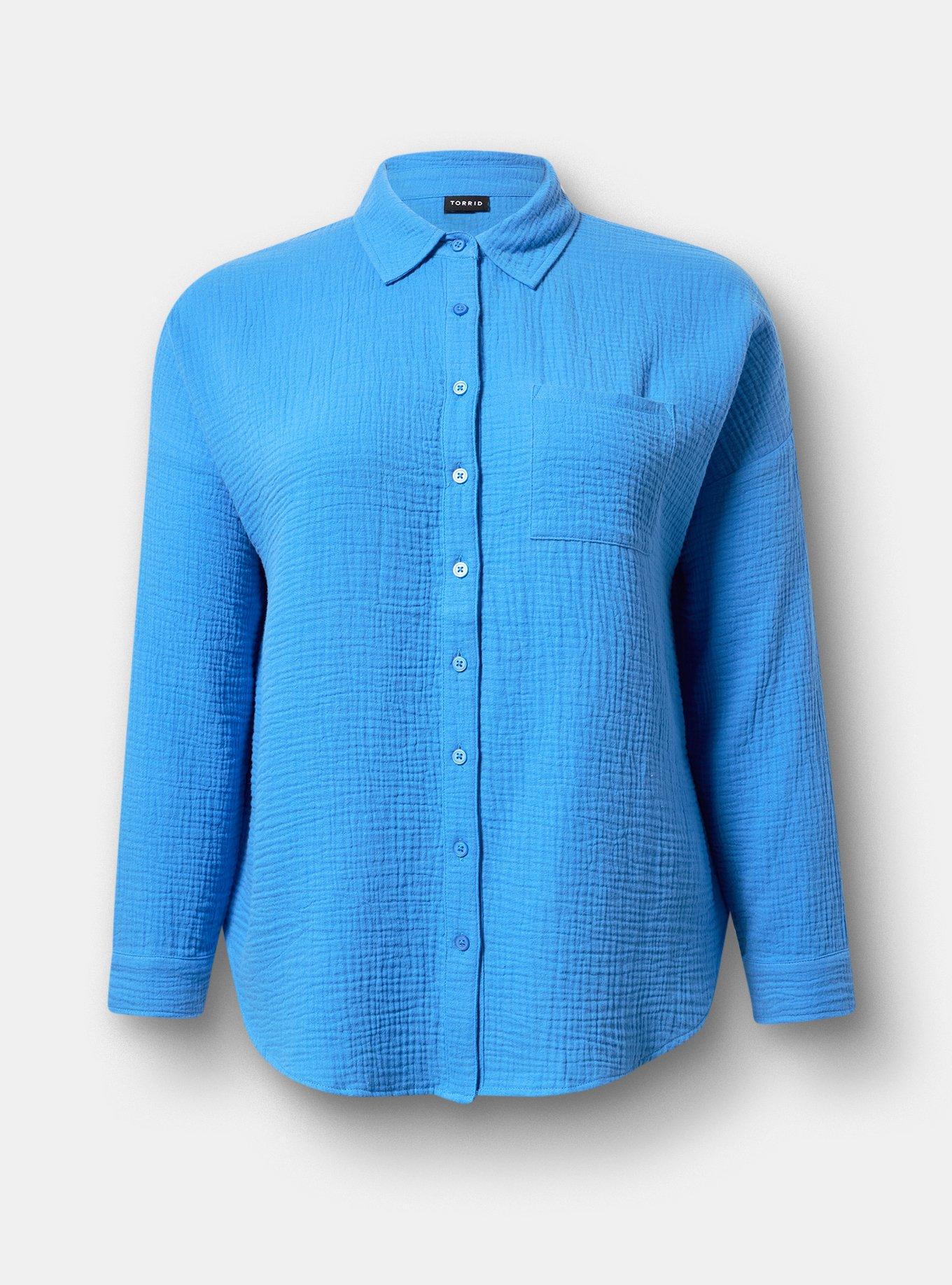 Cotton Gauze Drop Shoulder Shirt, REGATTA, hi-res