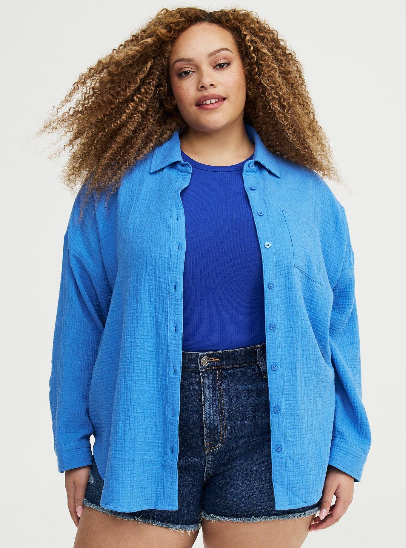 Cotton Gauze Drop Shoulder Shirt, REGATTA, hi-res