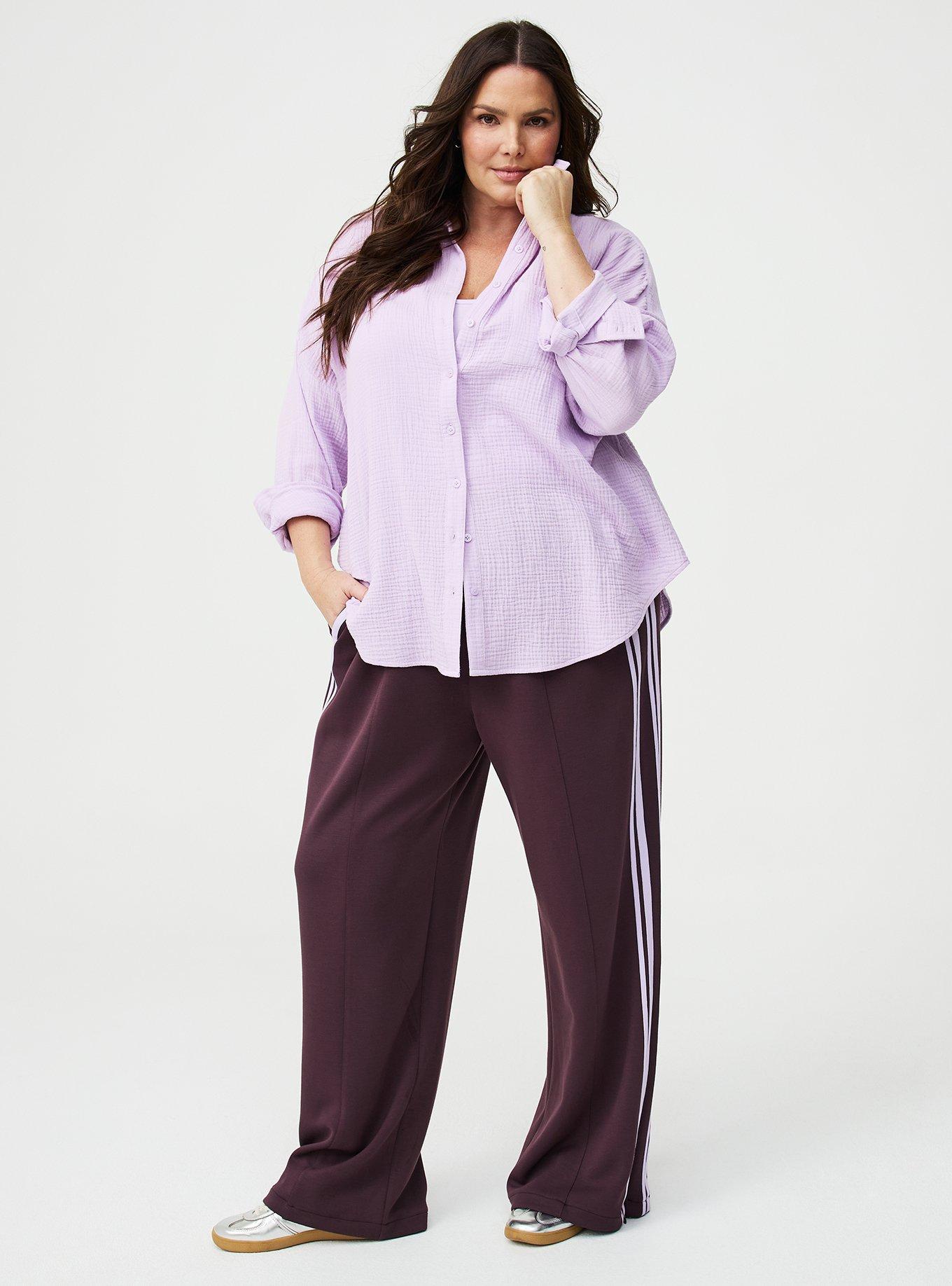 Cotton Gauze Drop Shoulder Shirt, ENGLISH HYACINTH, alternate