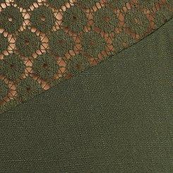 Plus Size Lace Yoke Smocked Top, DEEP DEPTHS, swatch