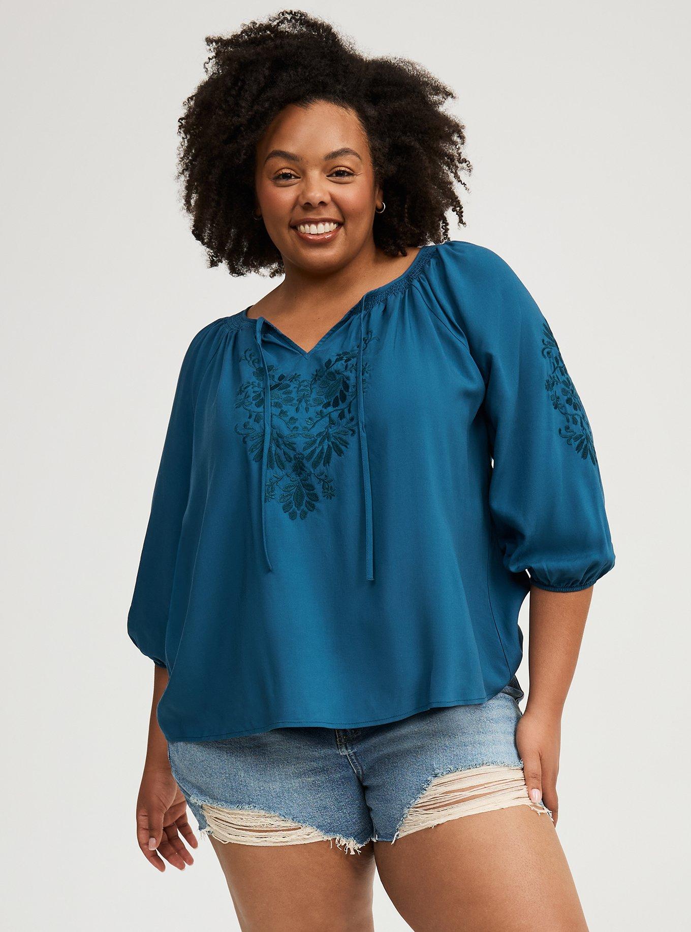 Challis Raglan 3/4 Sleeve Blouse