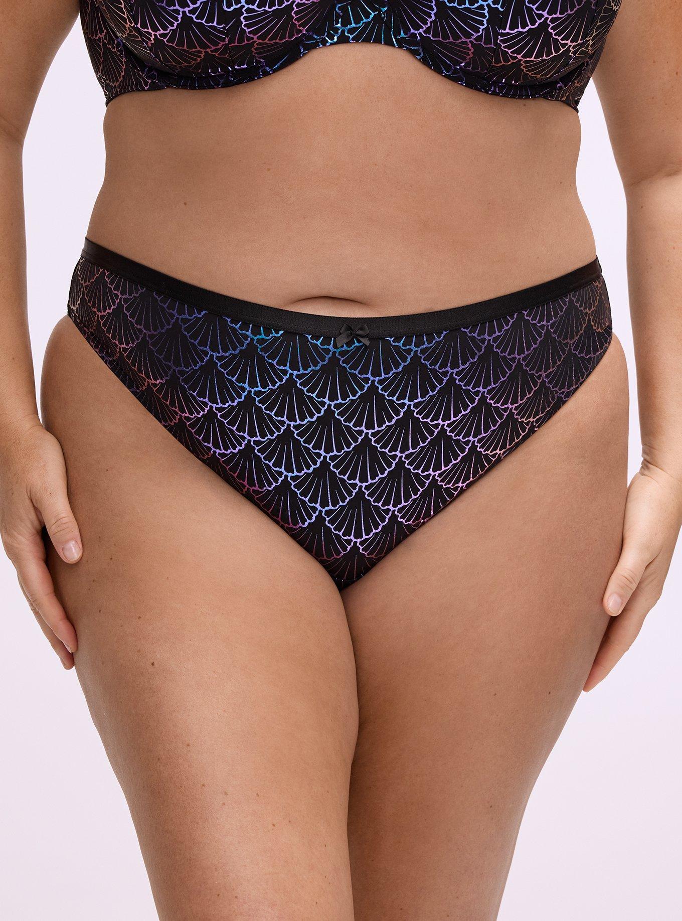 Second Skin Mid-Rise Tanga Panty, SHELL SCALES BLUE, alternate