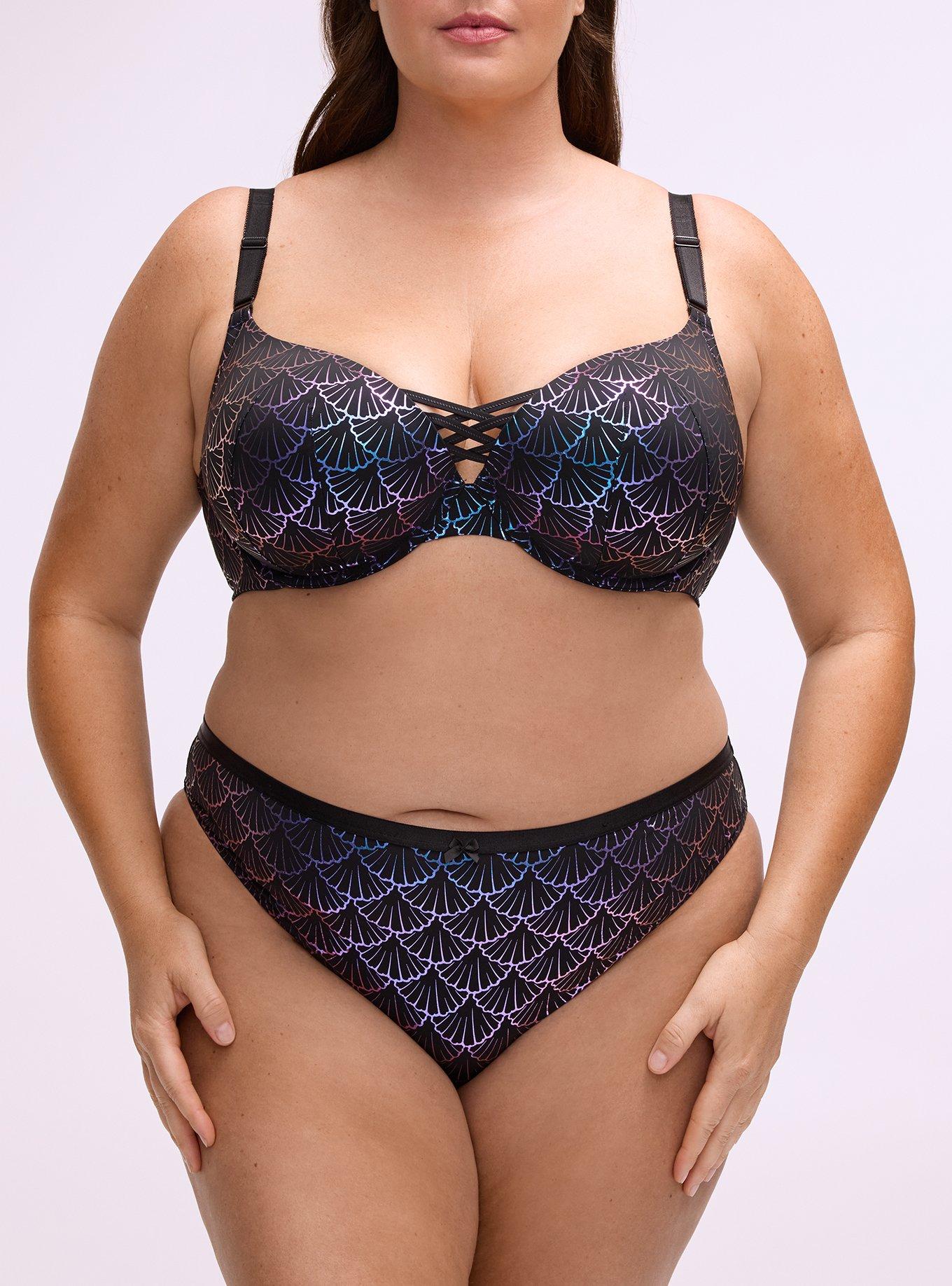 Second Skin Mid-Rise Tanga Panty, SHELL SCALES BLUE, alternate