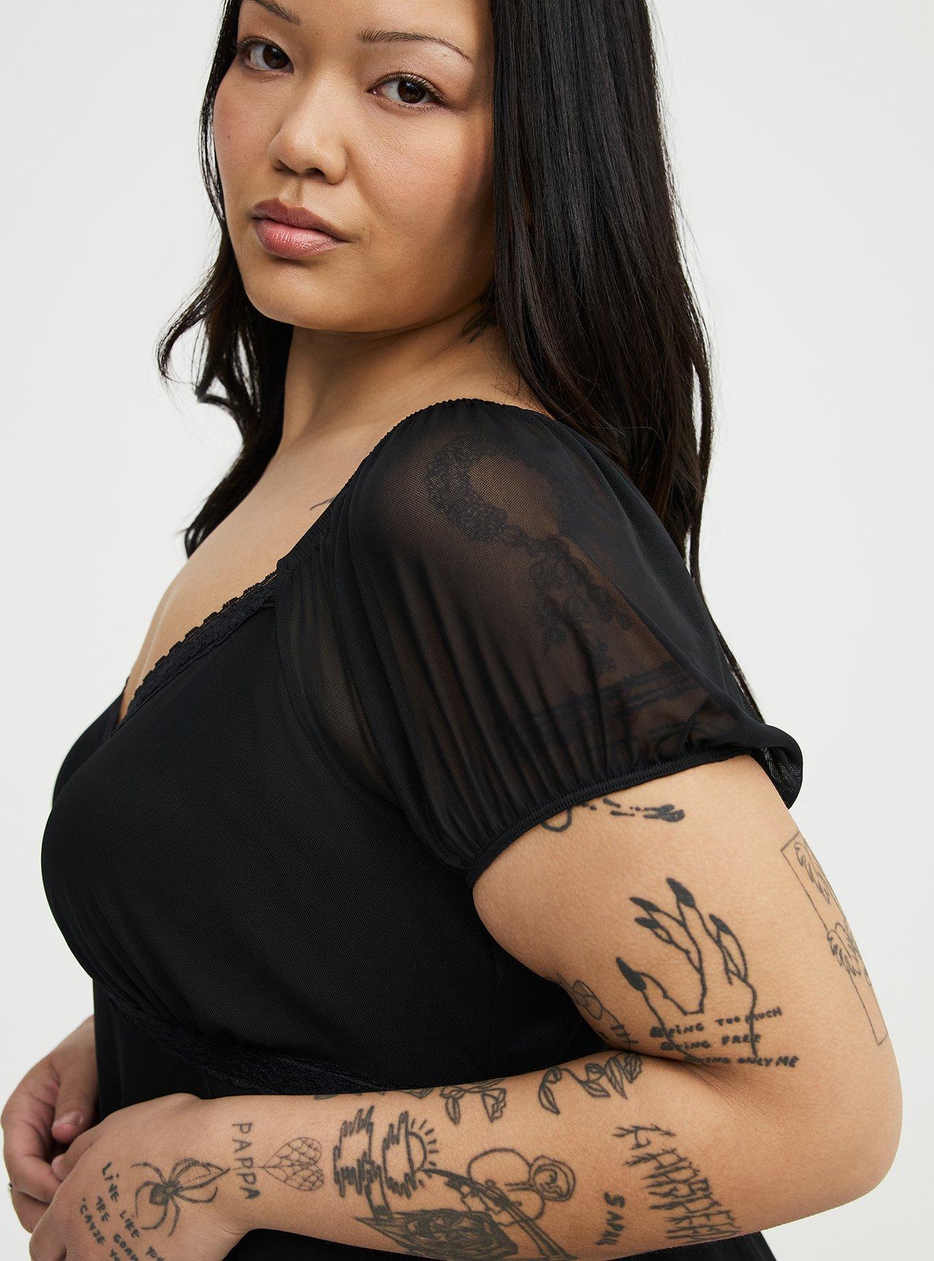 Mesh Mini Dress, DEEP BLACK, alternate