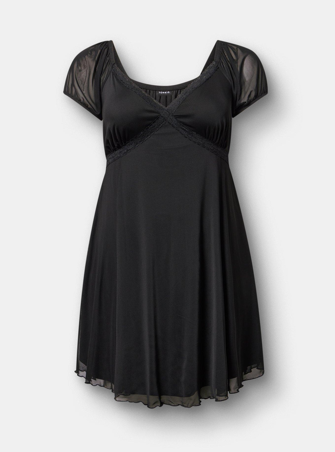 Mesh Mini Dress, DEEP BLACK, hi-res
