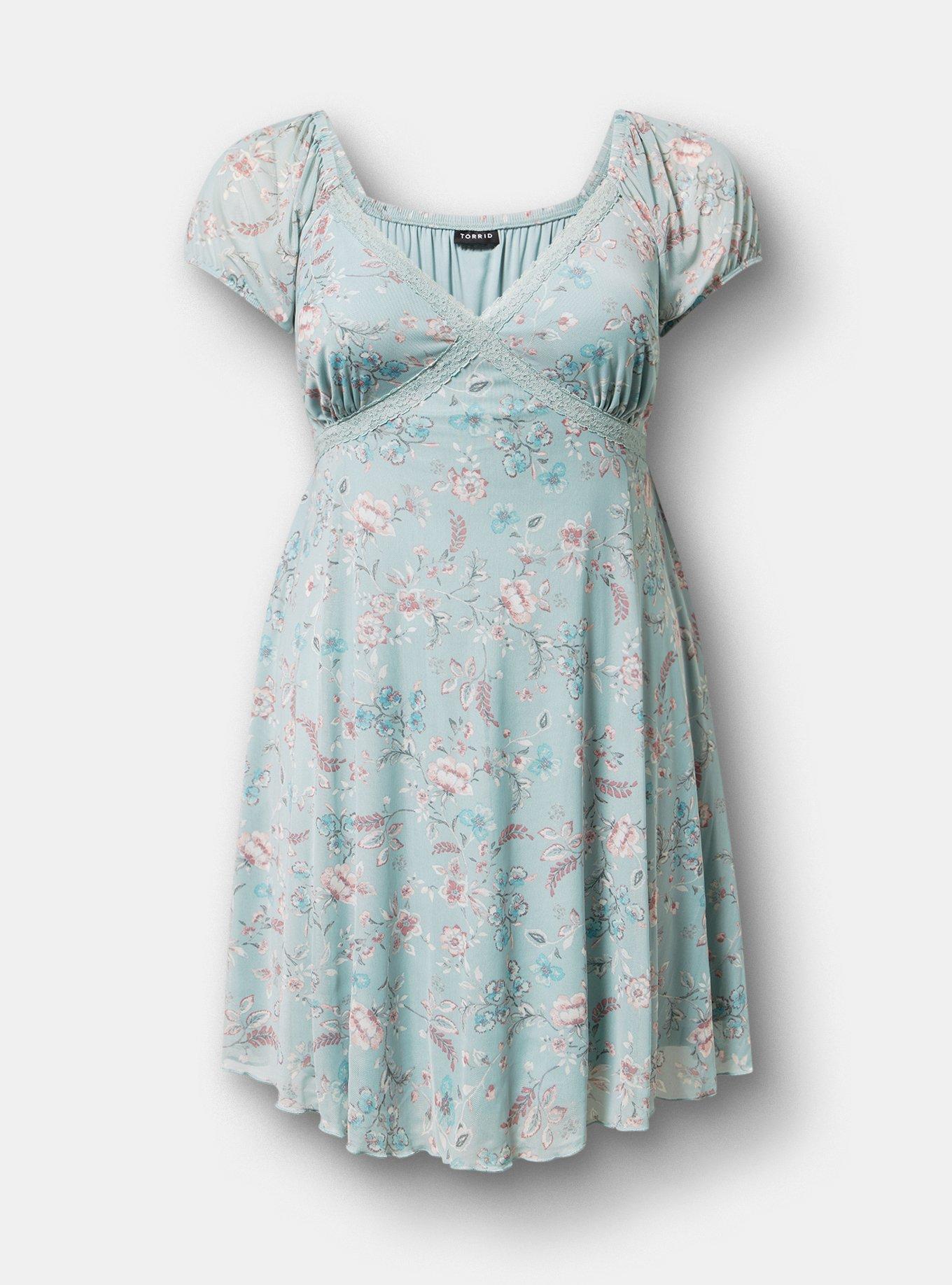 Mesh Mini Dress, TENDER JACOBEAN MINT, hi-res