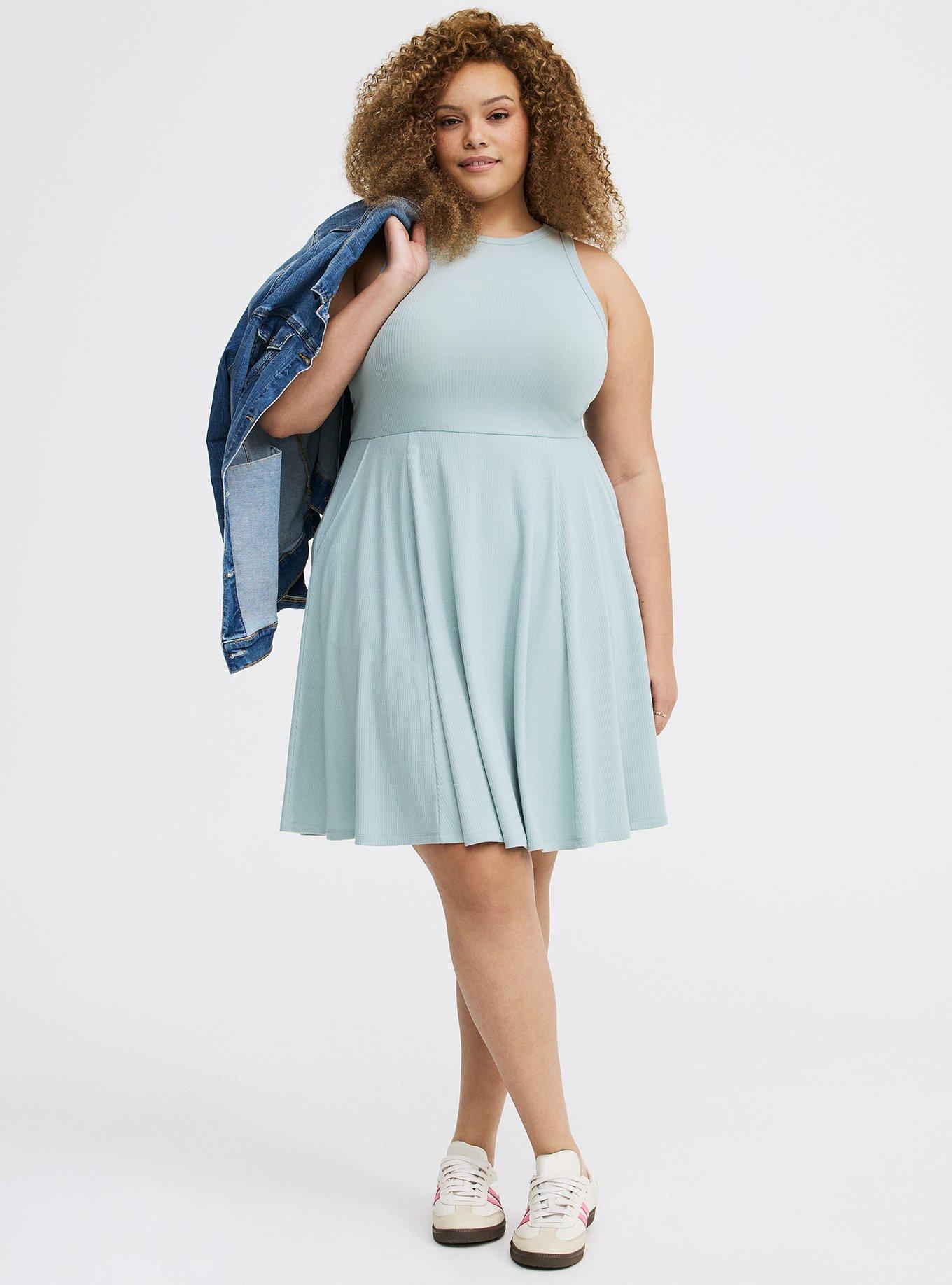 Skater Mini Dress, GRAY MIST, hi-res