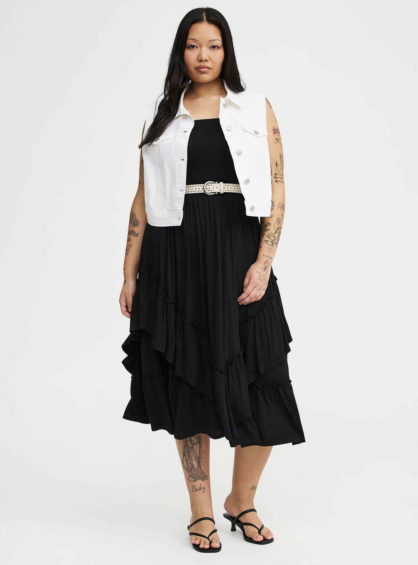 Midi Smocked Tube Dress, DEEP BLACK, alternate