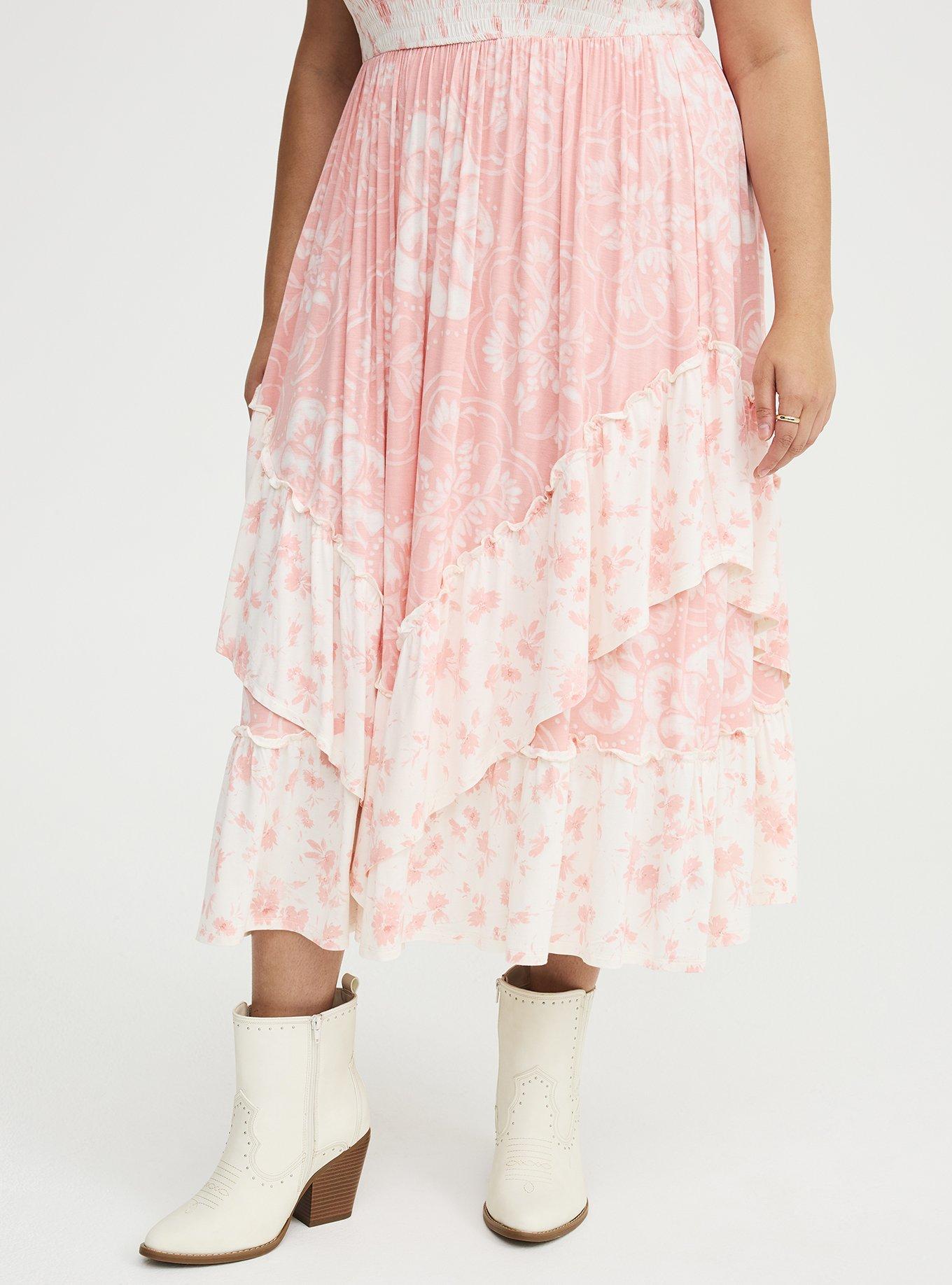 Midi Smocked Tube Dress, RAINING MEDALLIONS PINK, alternate