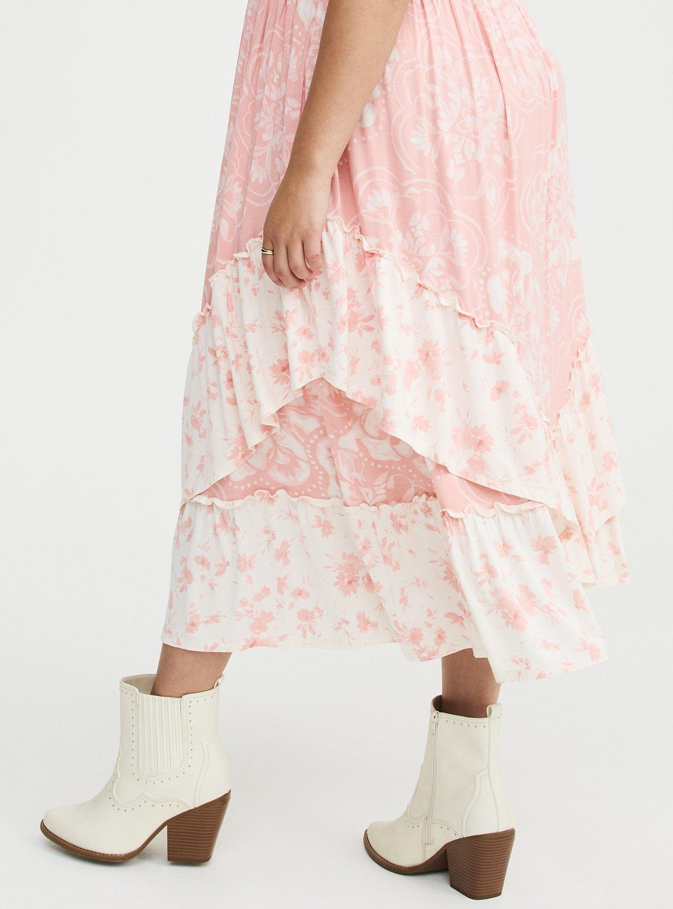 Midi Smocked Tube Dress, RAINING MEDALLIONS PINK, alternate