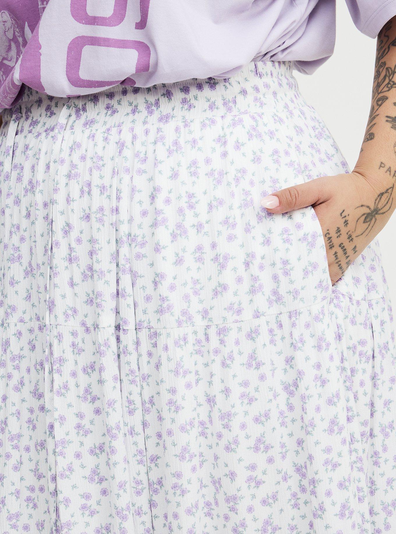 Tiered Maxi Skirt, DONNA DITSY FLORAL PURPLE, alternate