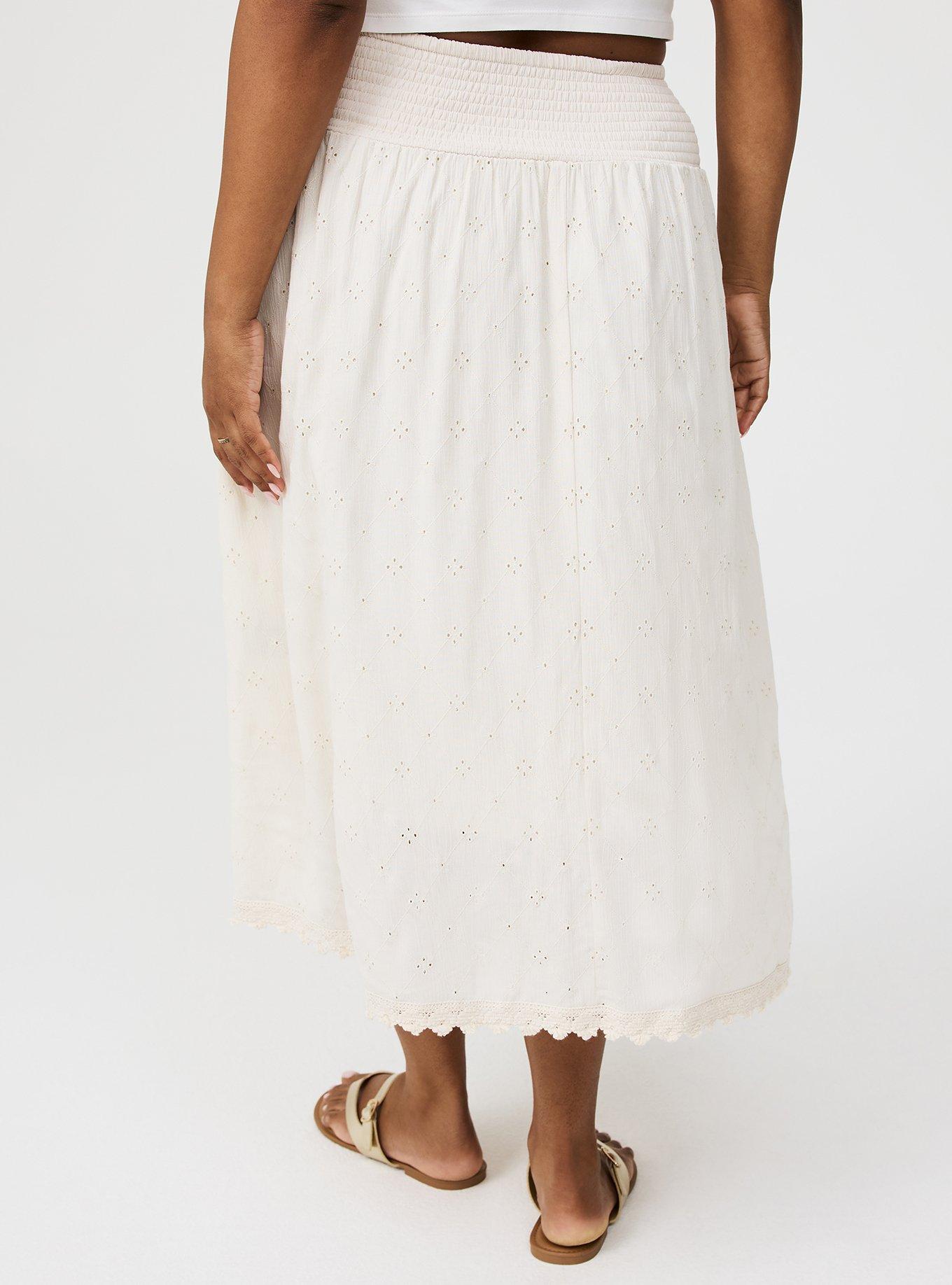 Smocked Tea Length Skirt