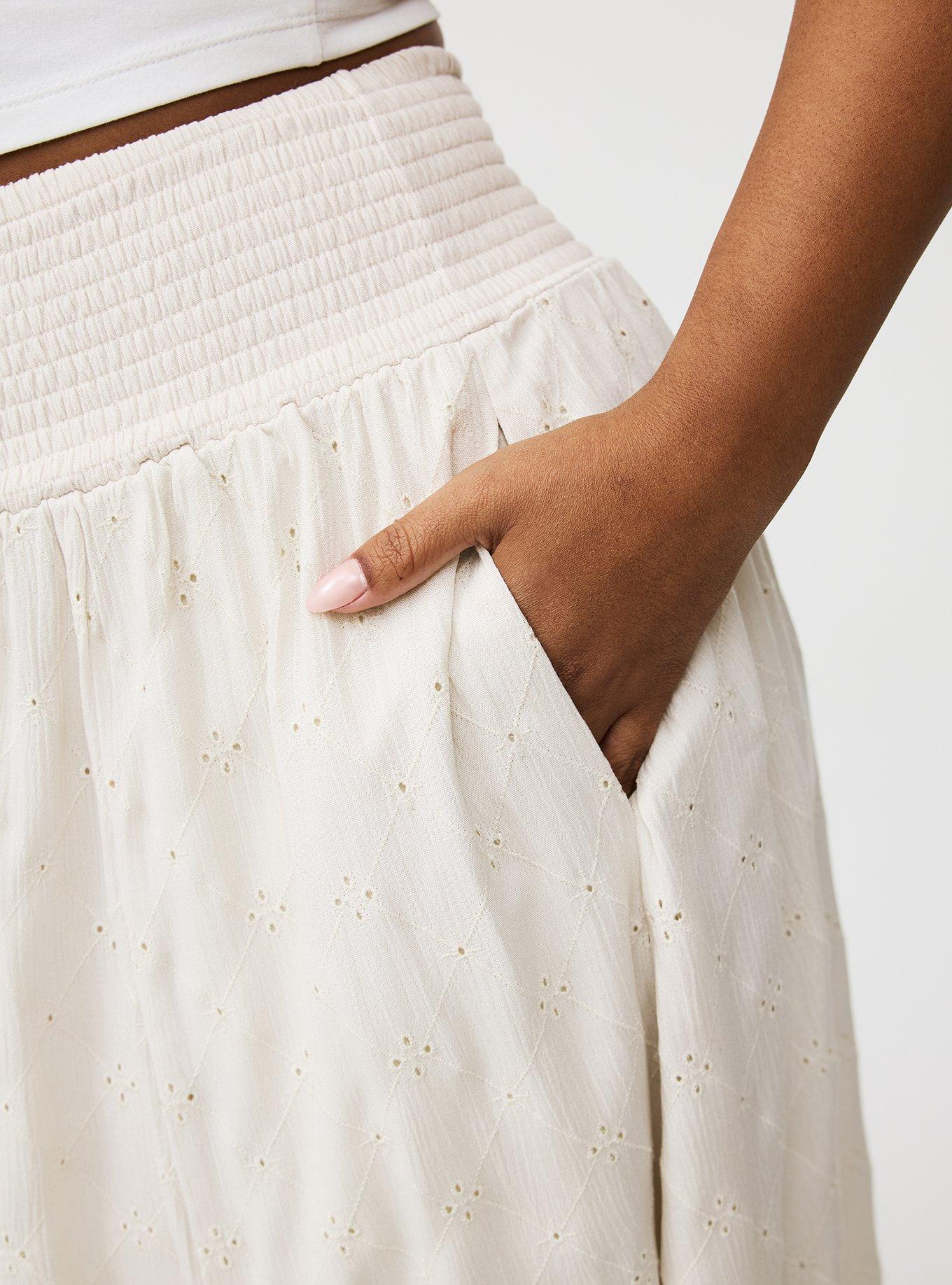 Smocked Tea Length Skirt