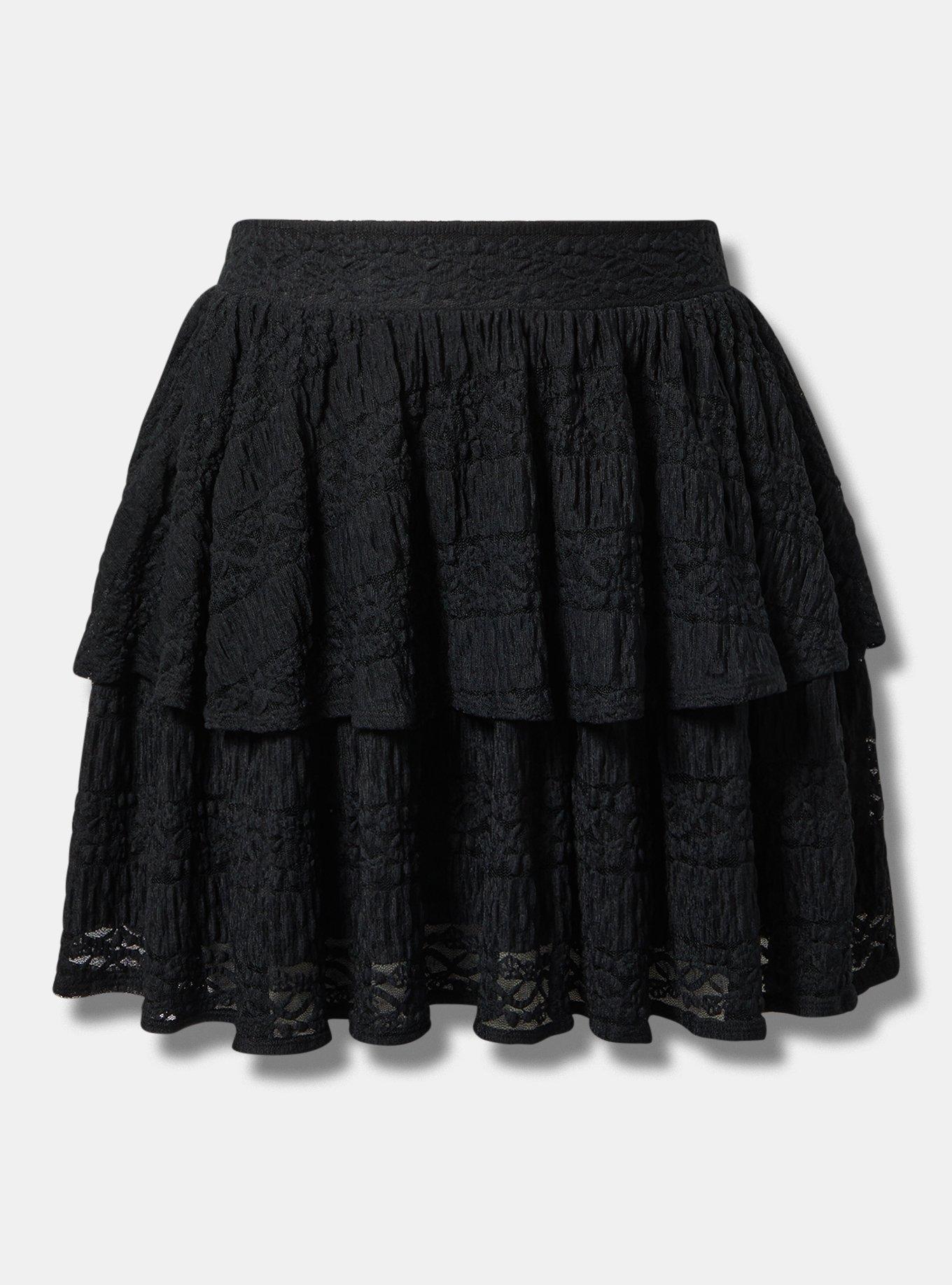 Plus Size - Mini Ruffle Lace Skirt - Torrid Plus Size - Mini Ruffle Lace Skirt - Torrid