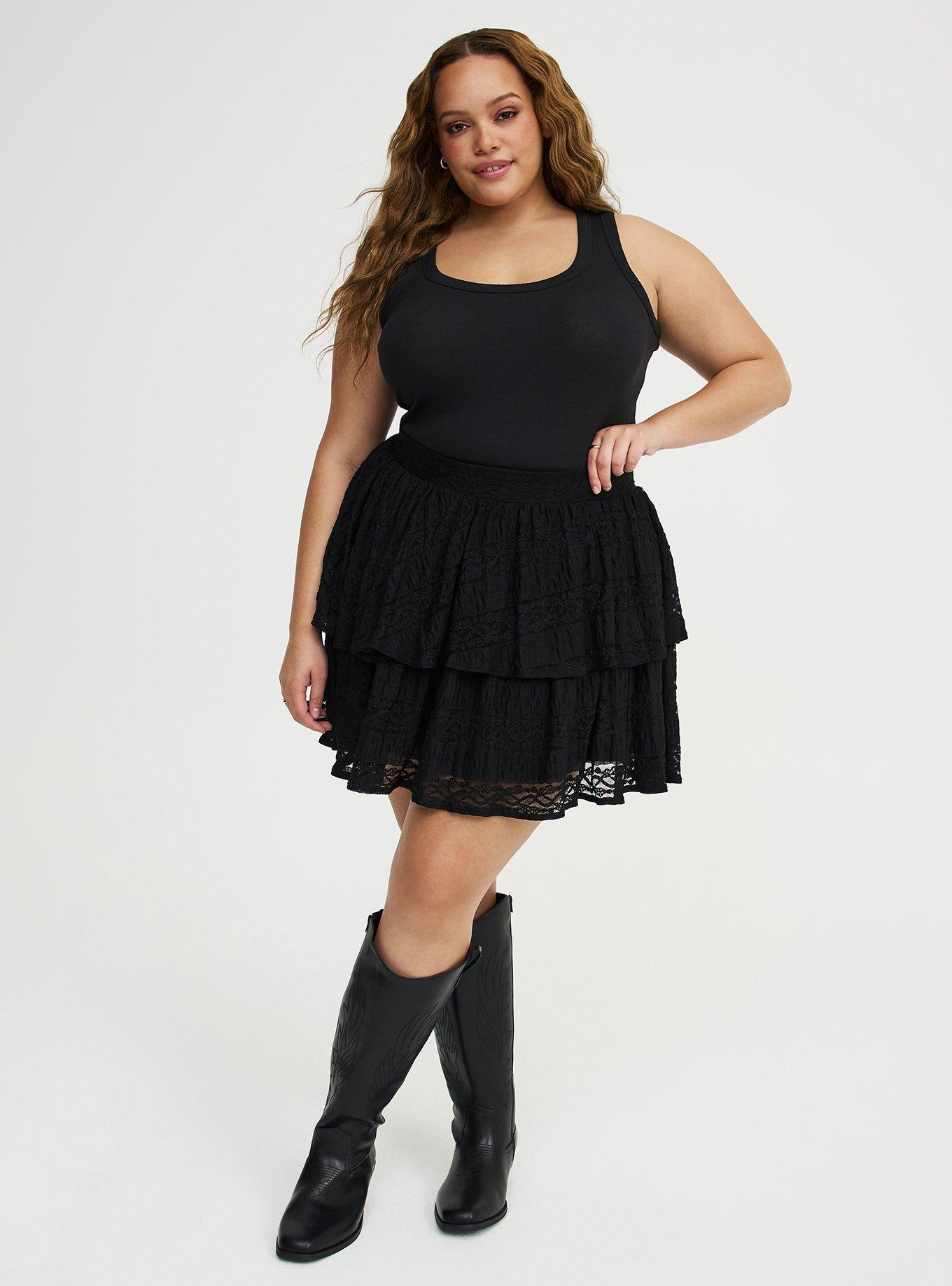 Plus Size - Ruffle Lace Mini Skirt - Torrid