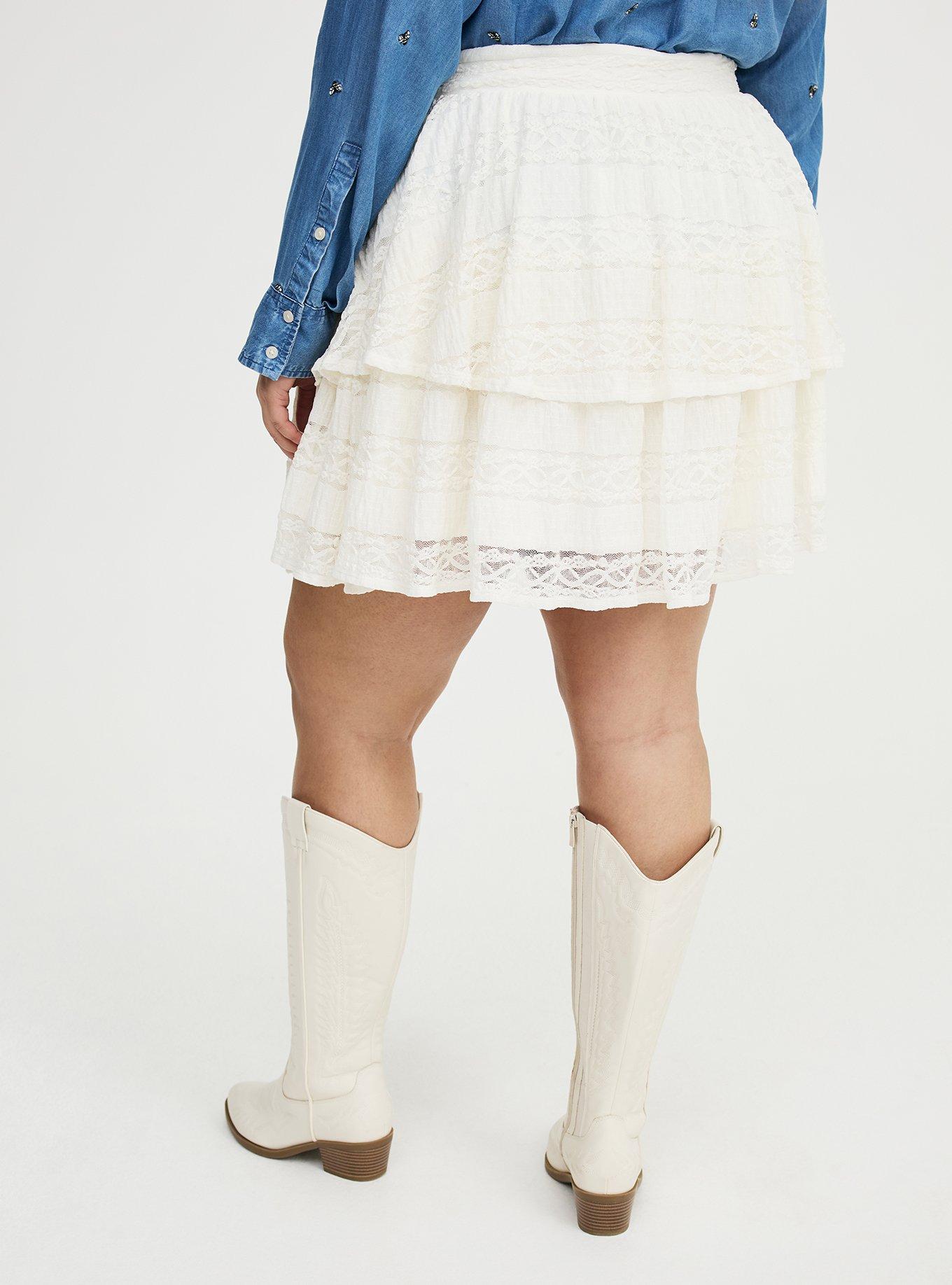 Plus Size - Ruffle Lace Mini Skirt - Torrid