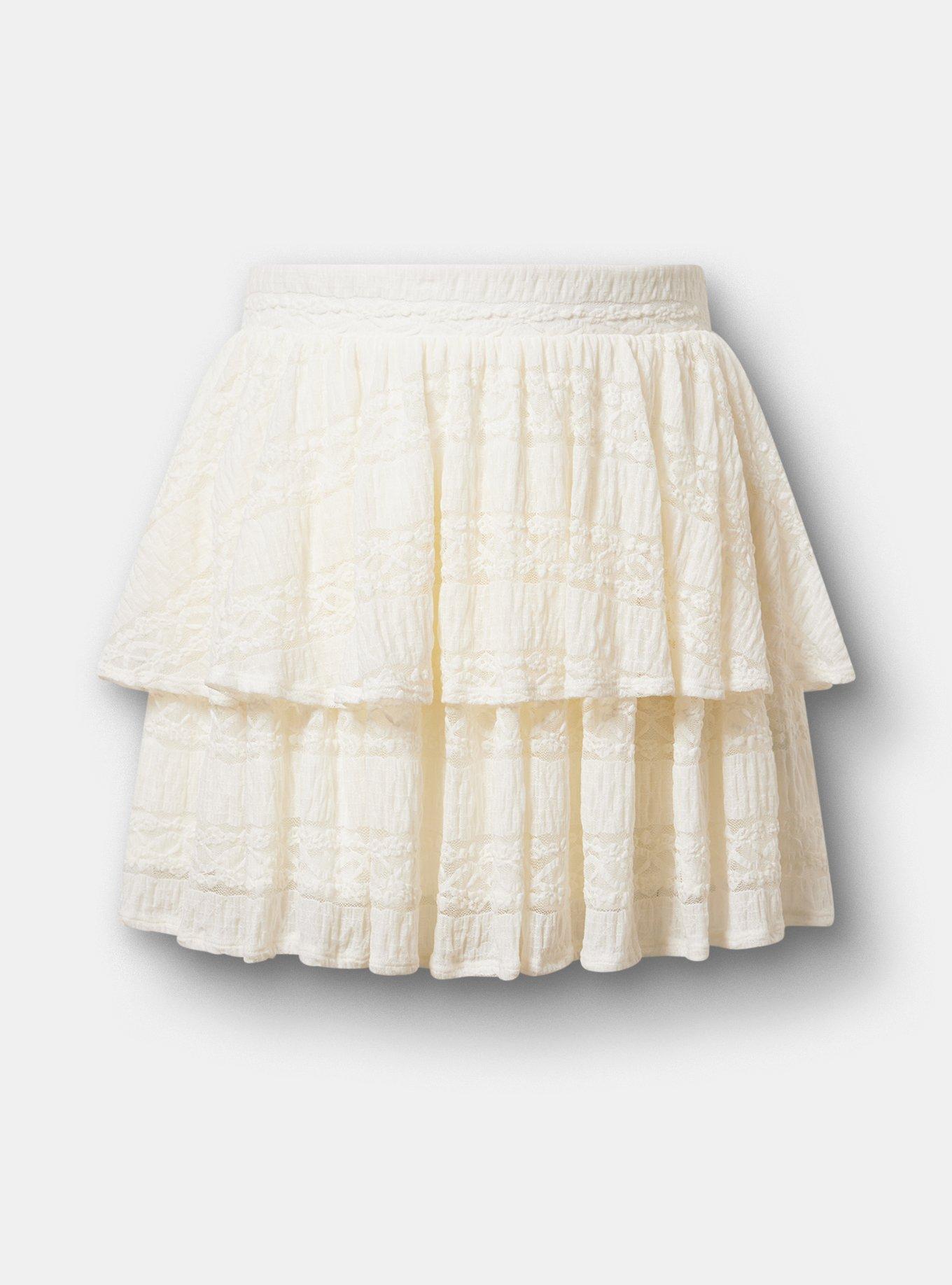Plus Size - Ruffle Lace Mini Skirt - Torrid