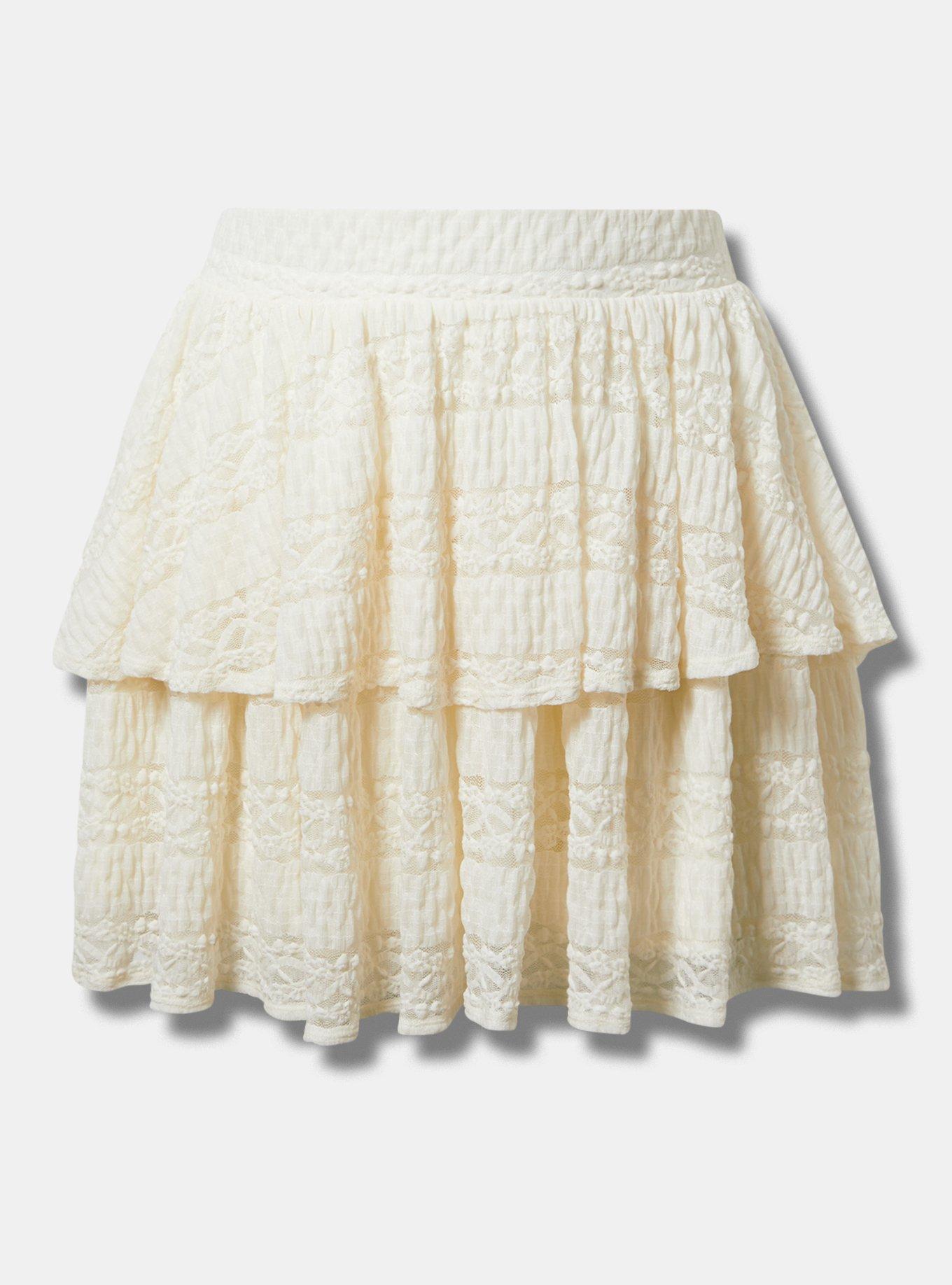 Mini Ruffle Lace Skirt