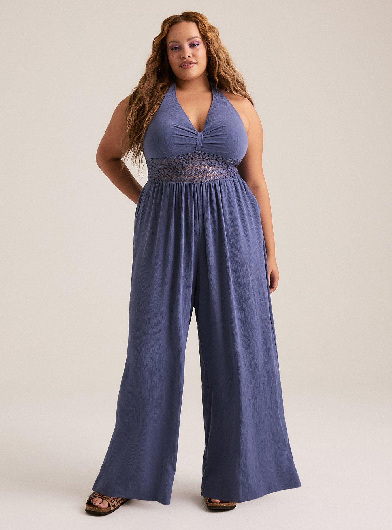 Festi Halter Jumpsuit with Lace Detail, NIGHTSHADOW BLUE, hi-res