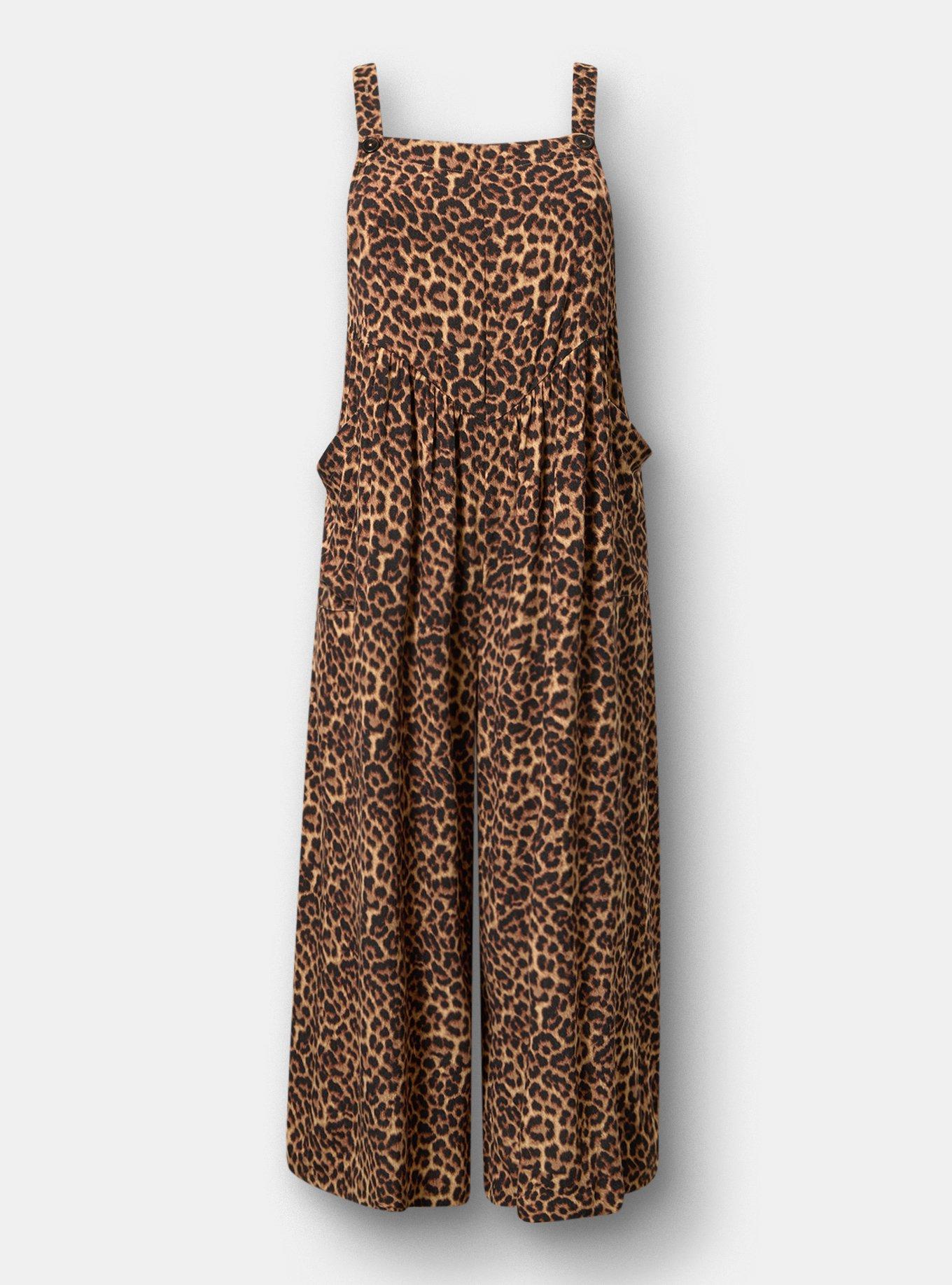 Wide-Leg Overall, ON THE PROWL LEOPARD MULTI, flat