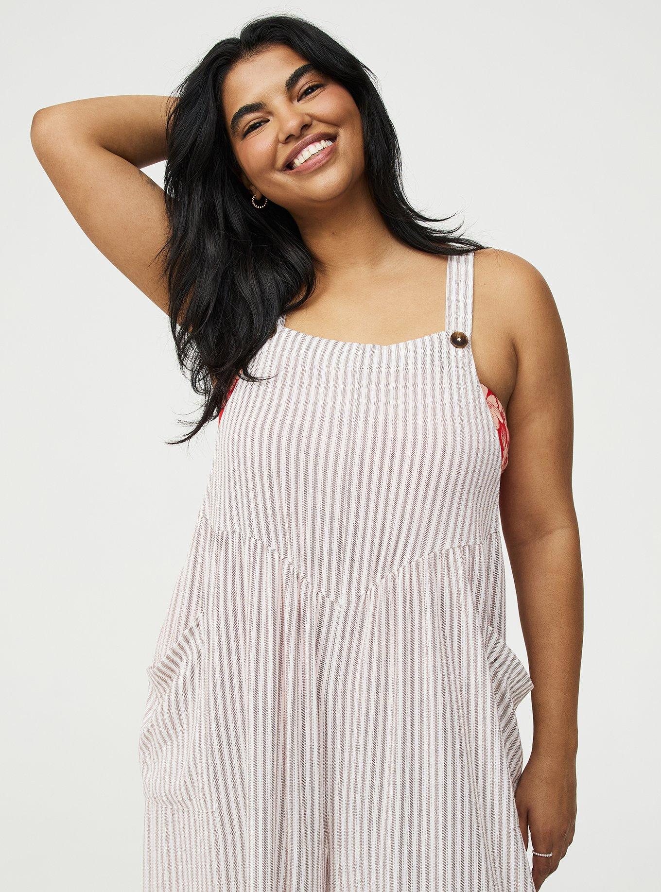 Wide-Leg Overall, MORA STRIPE BROWN, alternate