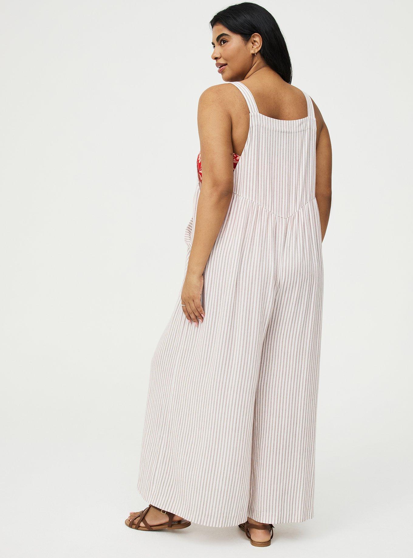 Wide-Leg Overall, MORA STRIPE BROWN, alternate