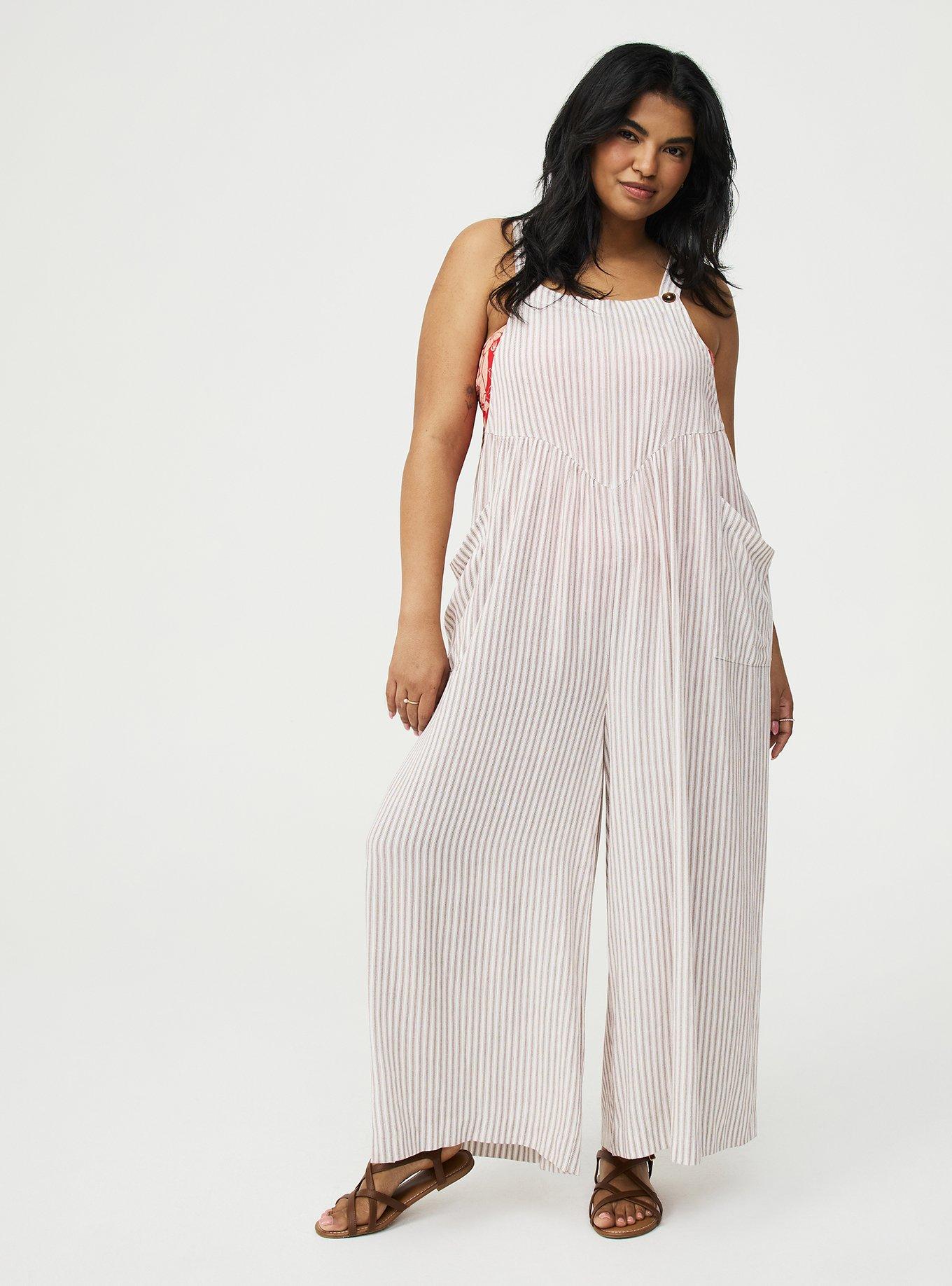 Wide-Leg Overall, MORA STRIPE BROWN, alternate