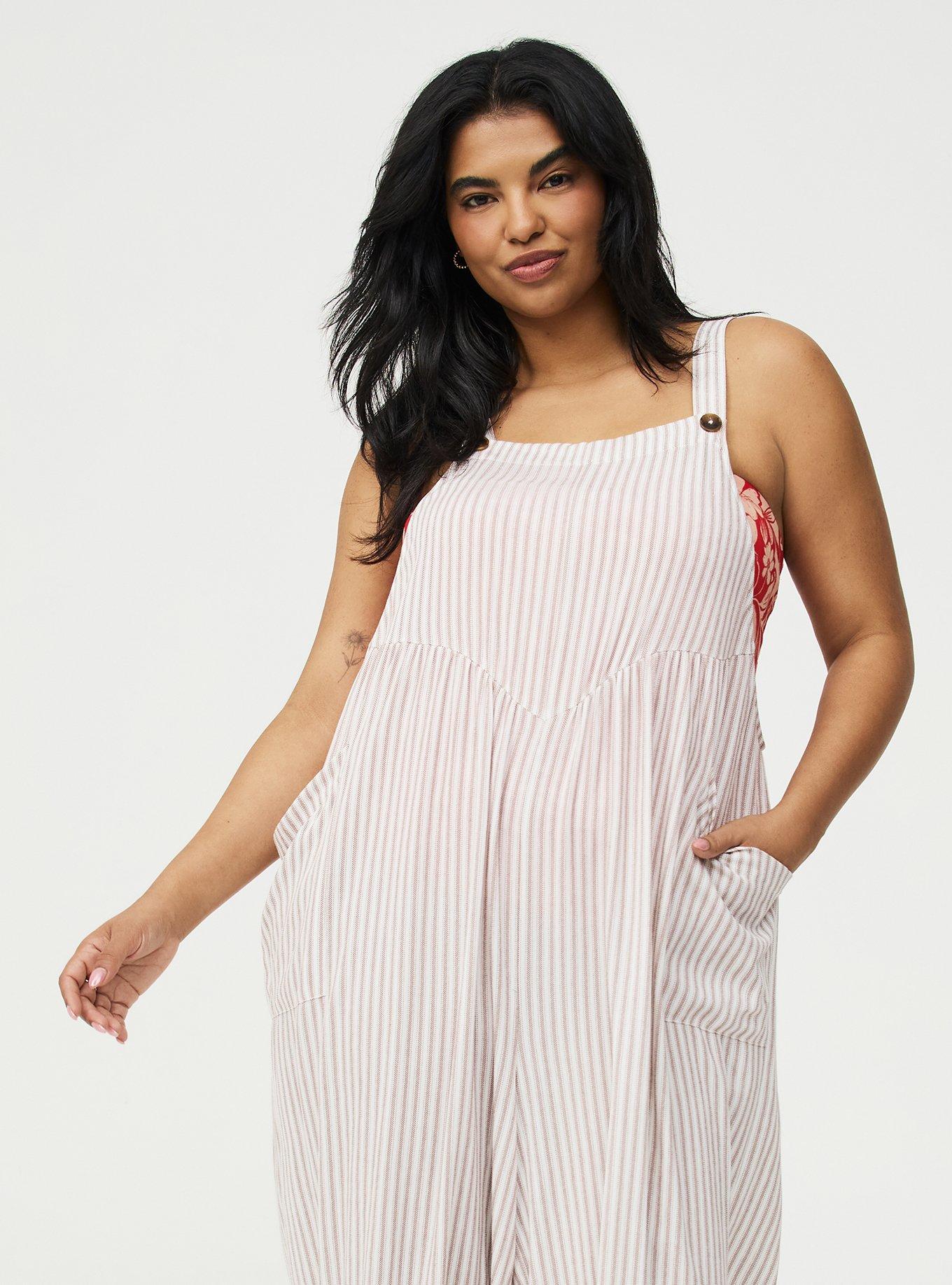 Wide-Leg Overall, MORA STRIPE BROWN, alternate