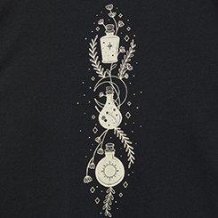 Poison Bottles Oversized Heritage Jersey Tunic Tee, DEEP BLACK, swatch