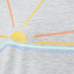 Lightweight French Terry V-Neck Lounge Tee, SUN STRIPE LIGHT HEATHER GREY, swatch