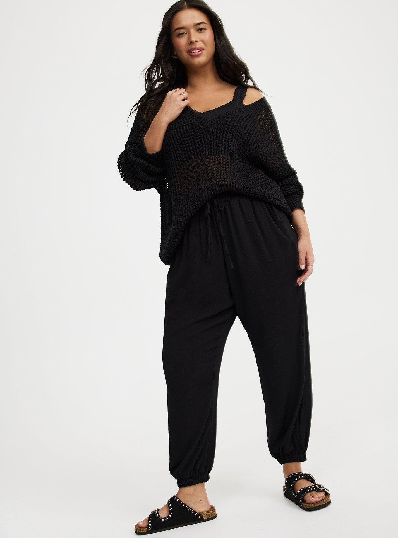 Open Stitch V-Neck Pullover