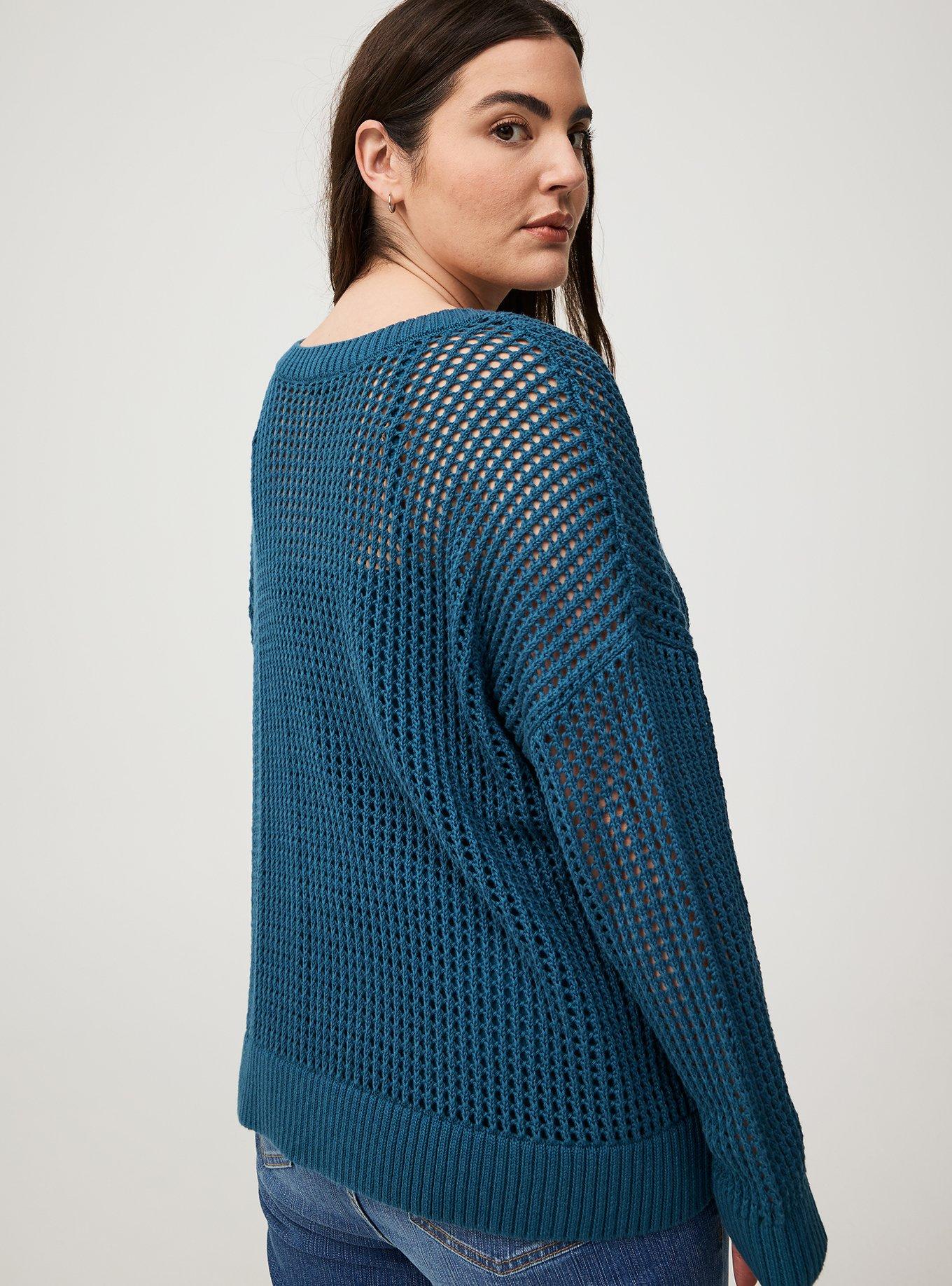 Plus Size - Open Stitch V-Neck Pullover - Torrid