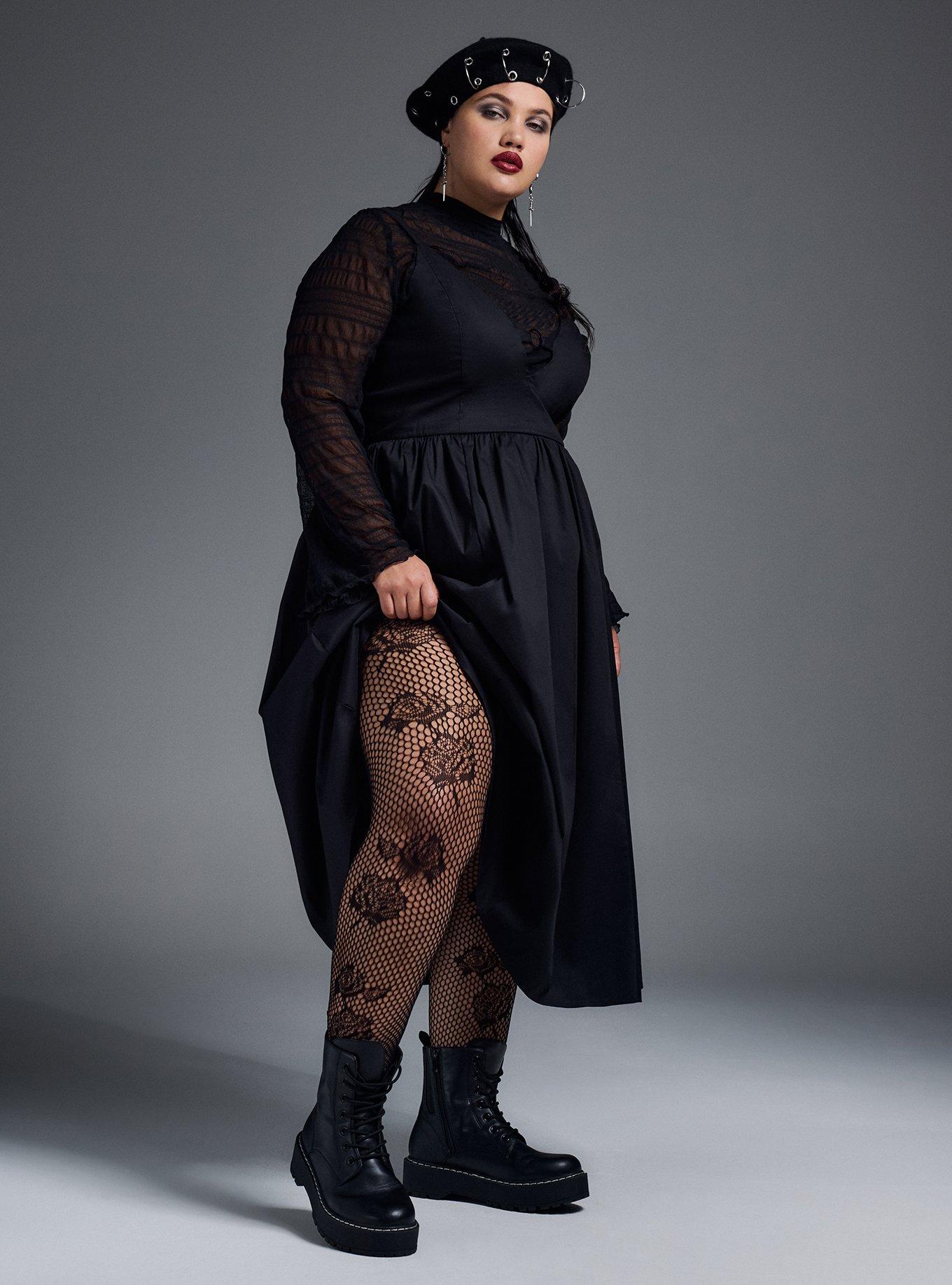 Nightfall Fishnet Floral Tights