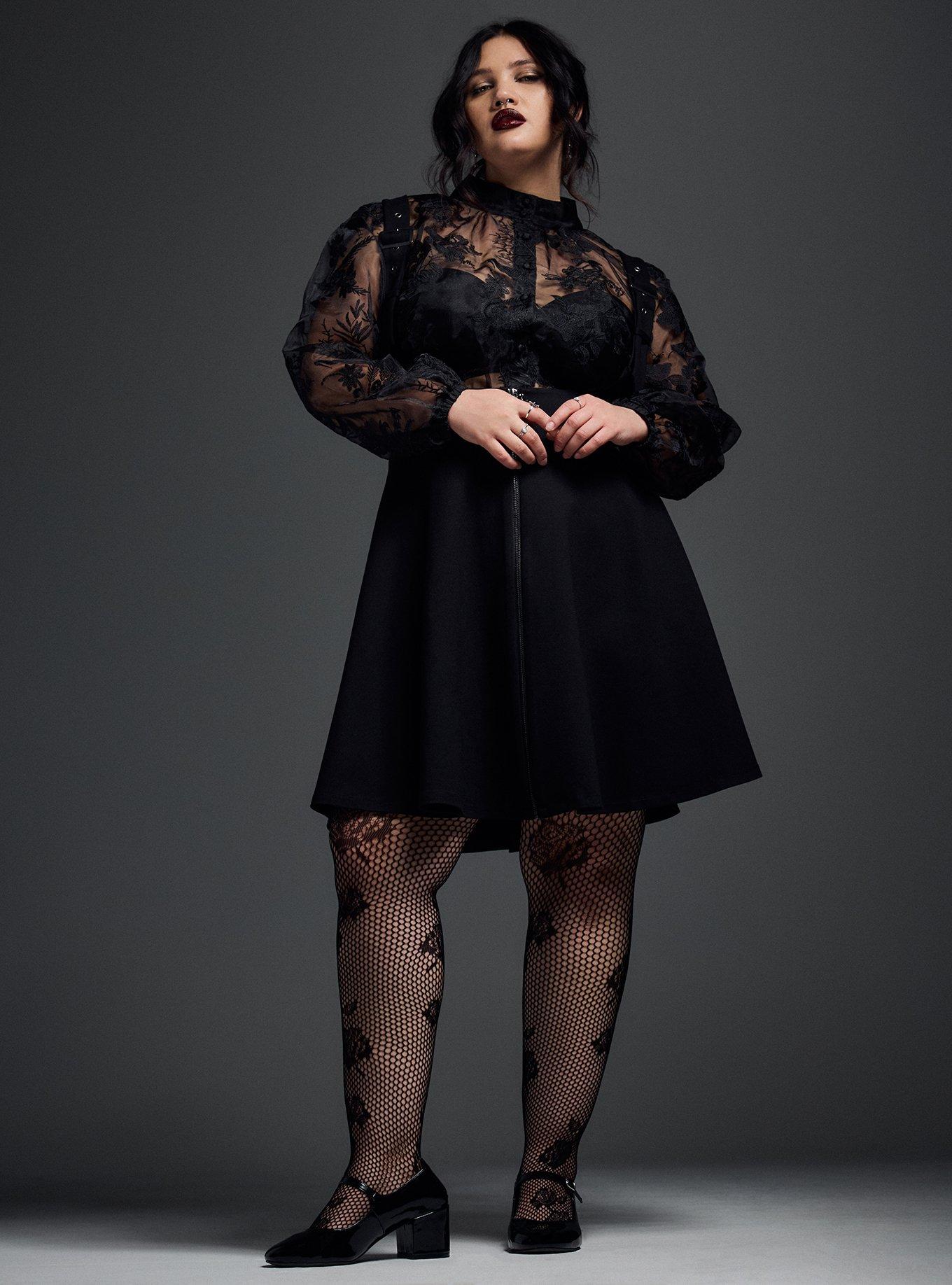 Nightfall Fishnet Floral Tights