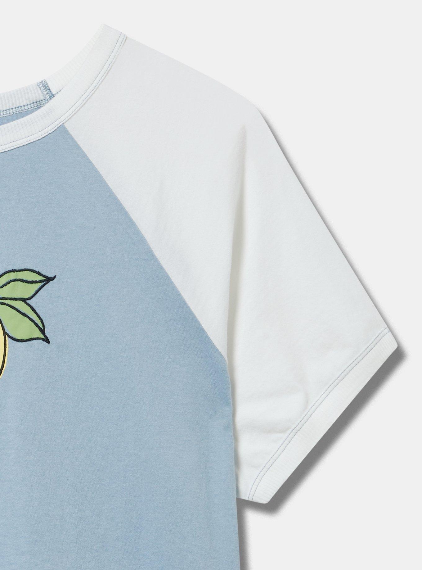 Sour Lemons Classic Cotton Raglan Embroidered Tee