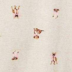 Notch Neck Jersey Sleep Chemise, HOLIDAY PUPS OATMEAL, swatch