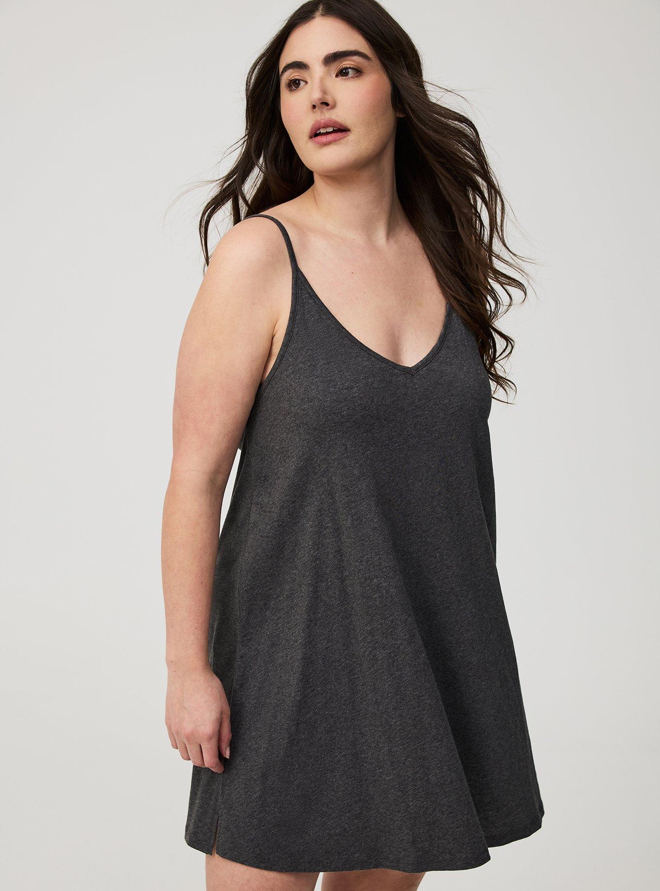 Lightweight Cotton Jersey V Back Sleep Gown