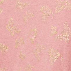 Lightweight Cotton Jersey V Back Sleep Gown, PAPILLON DANCE ASH ROSE, swatch