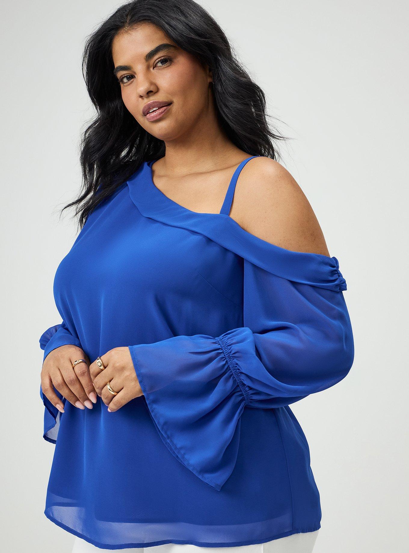 Chiffon Asymmetrical Blouse, SURF THE WEB, alternate