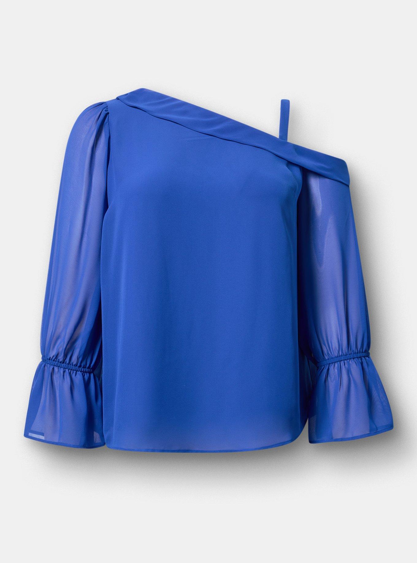 Chiffon Asymmetrical Blouse, SURF THE WEB, hi-res
