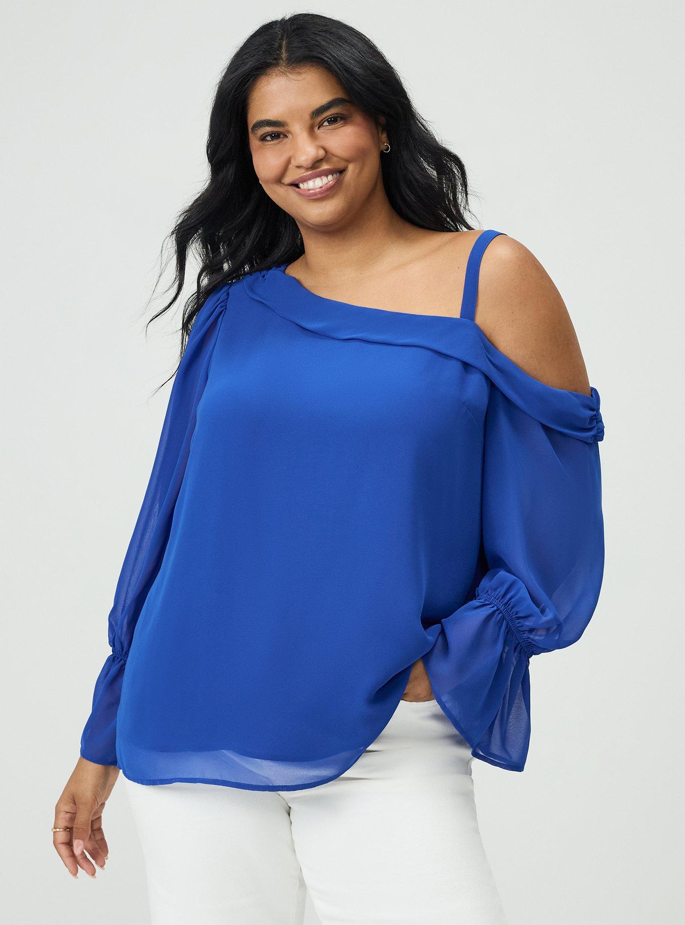 Chiffon Asymmetrical Blouse, SURF THE WEB, hi-res