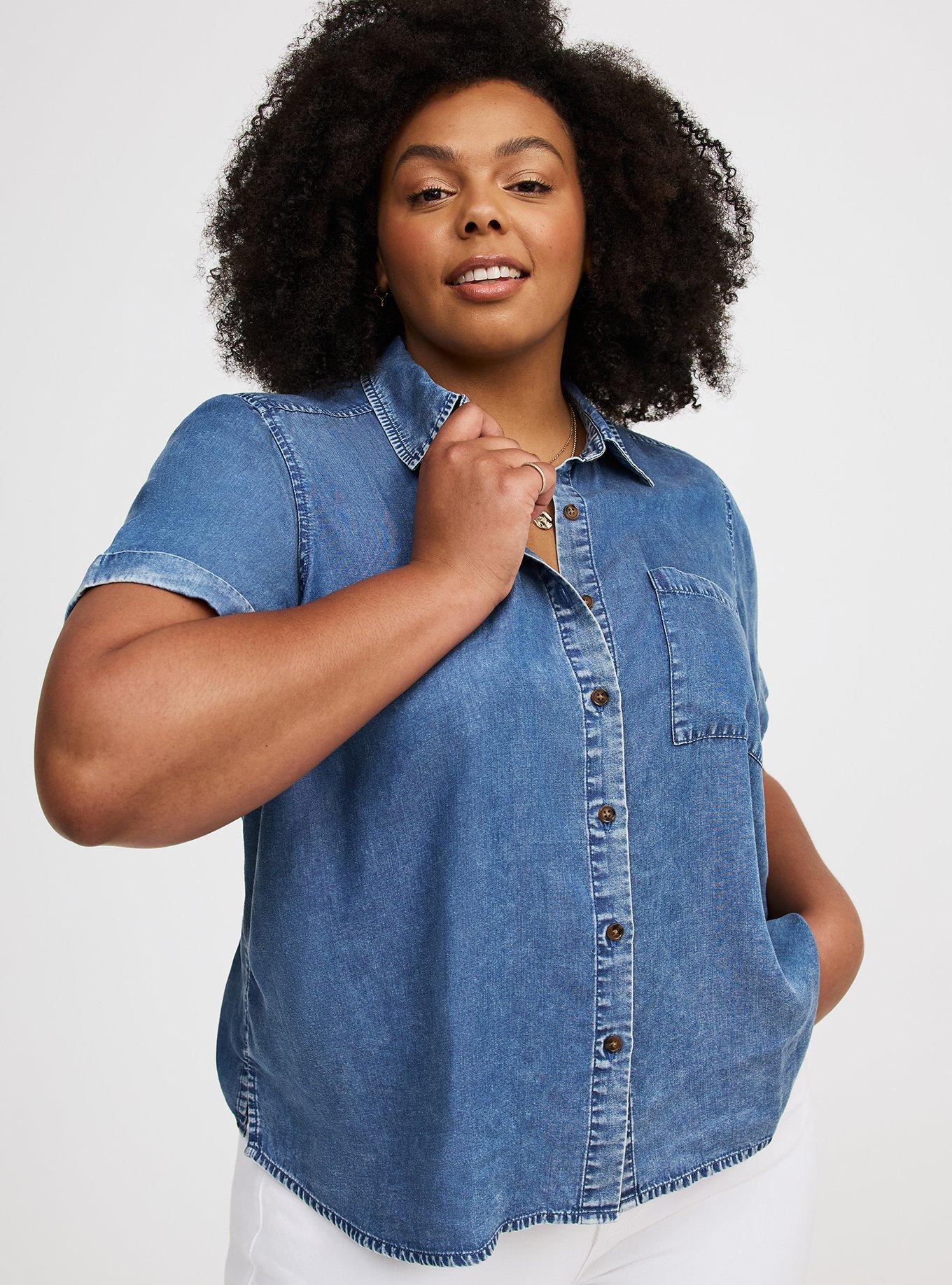 Drop Shoulder Crop Shirt