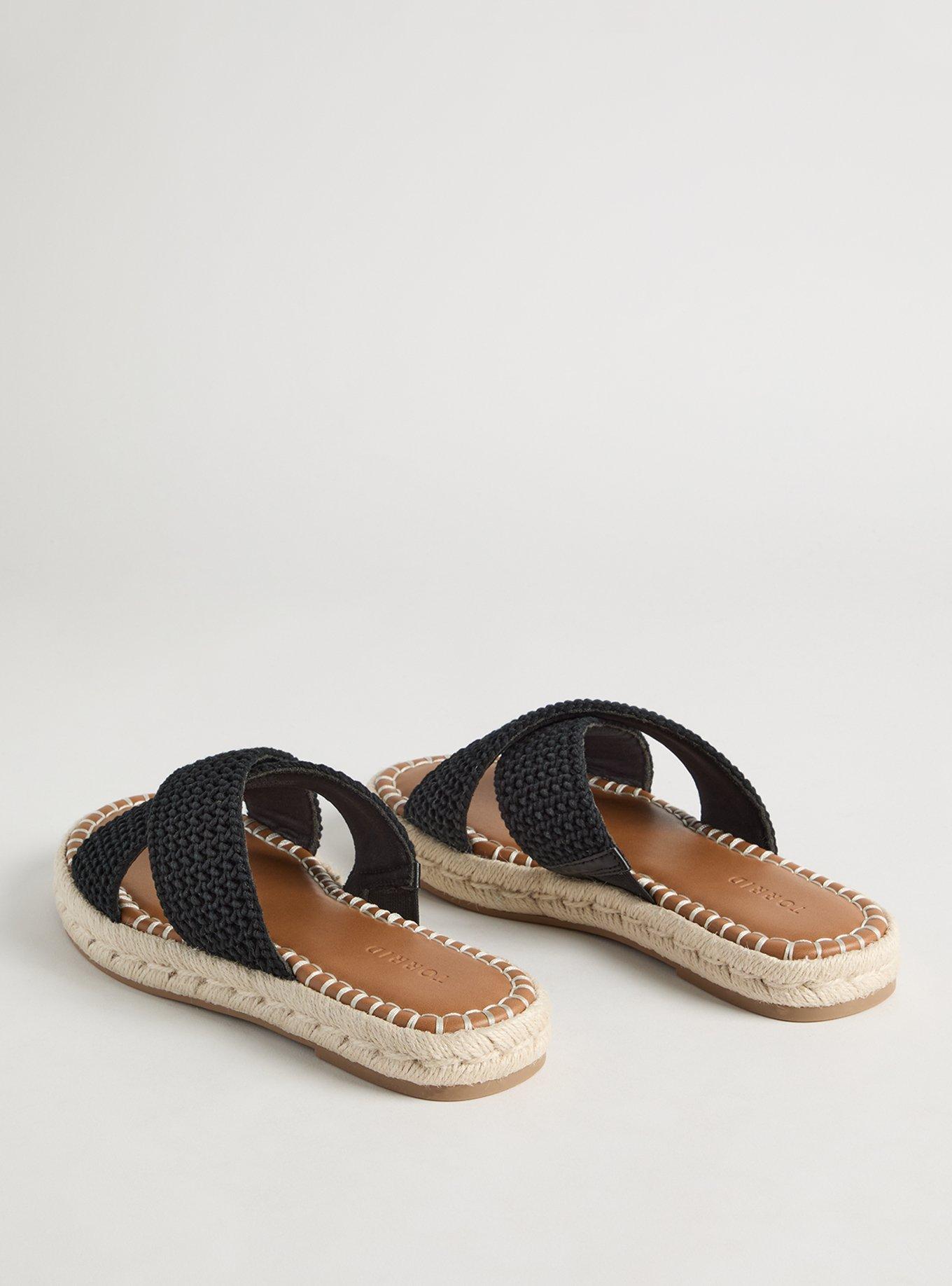Cross Band Crochet Flatform Slide (WW)