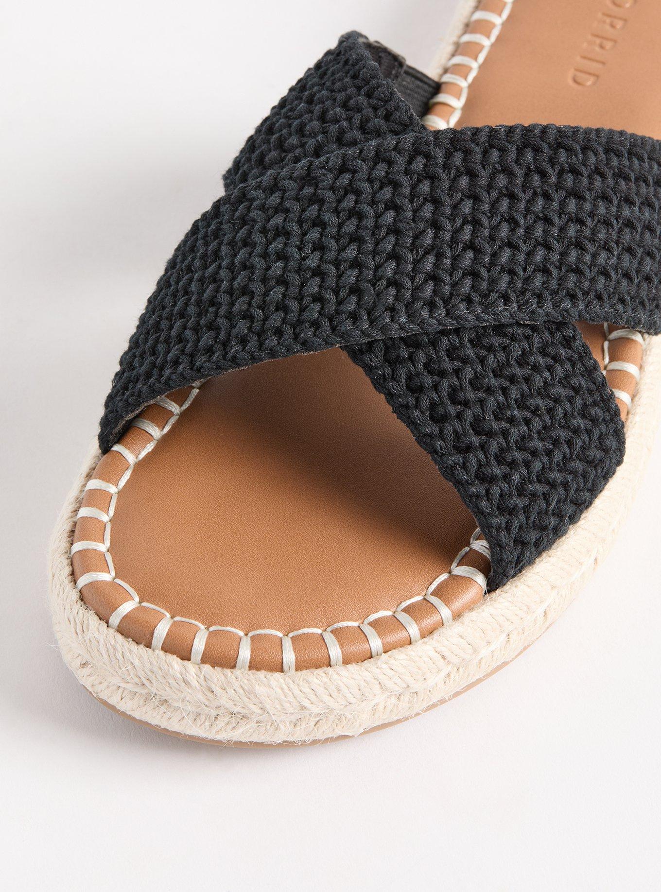 Cross Band Crochet Flatform Slide (WW)