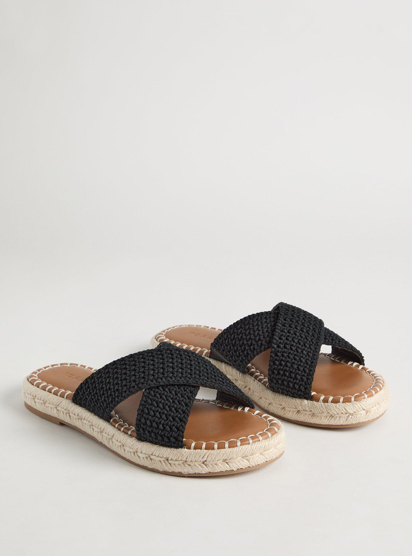 Cross Band Crochet Flatform Slide (WW)