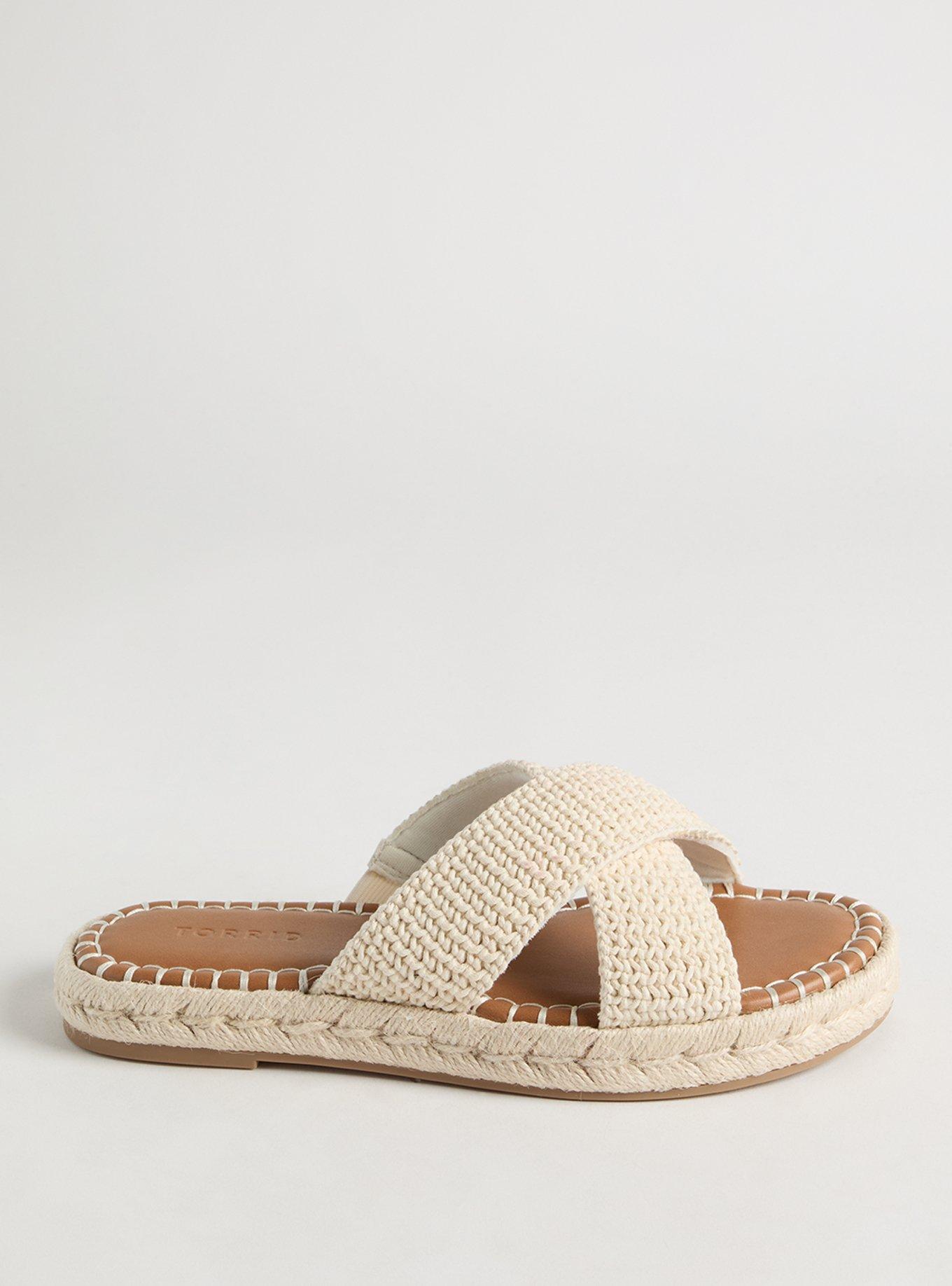 Cross Band Crochet Flatform Slide (WW)